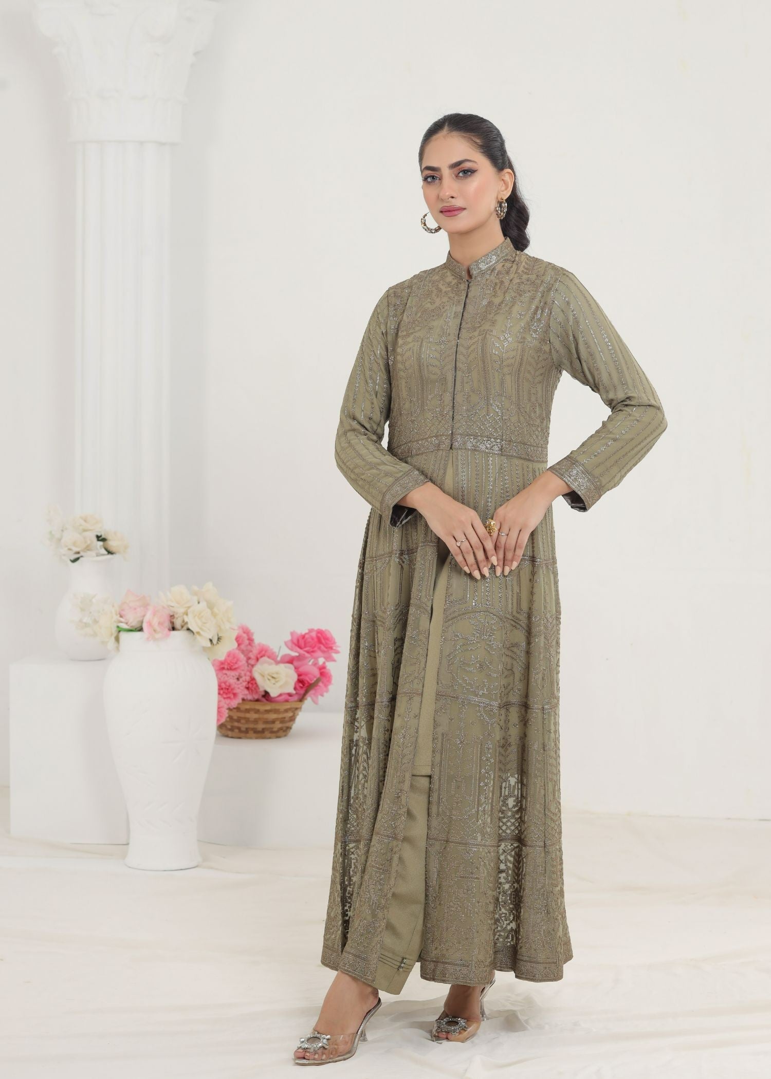 Ayesha Closet Marjan Olive Women 3pcs