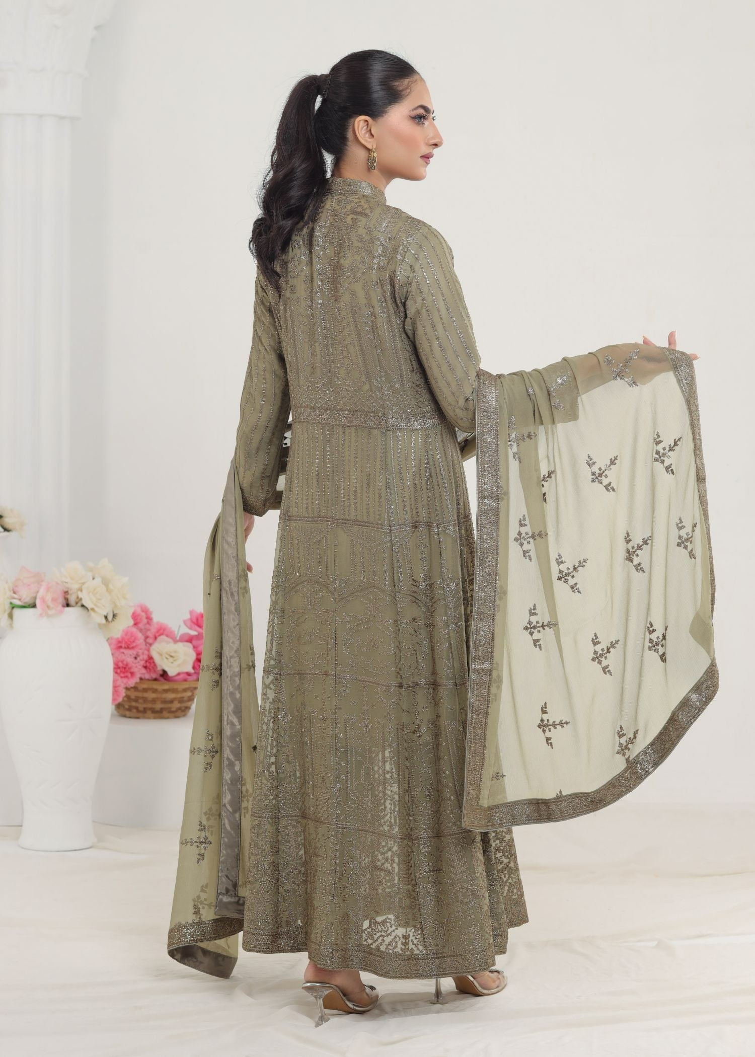 Ayesha Closet Marjan Olive Women 3pcs