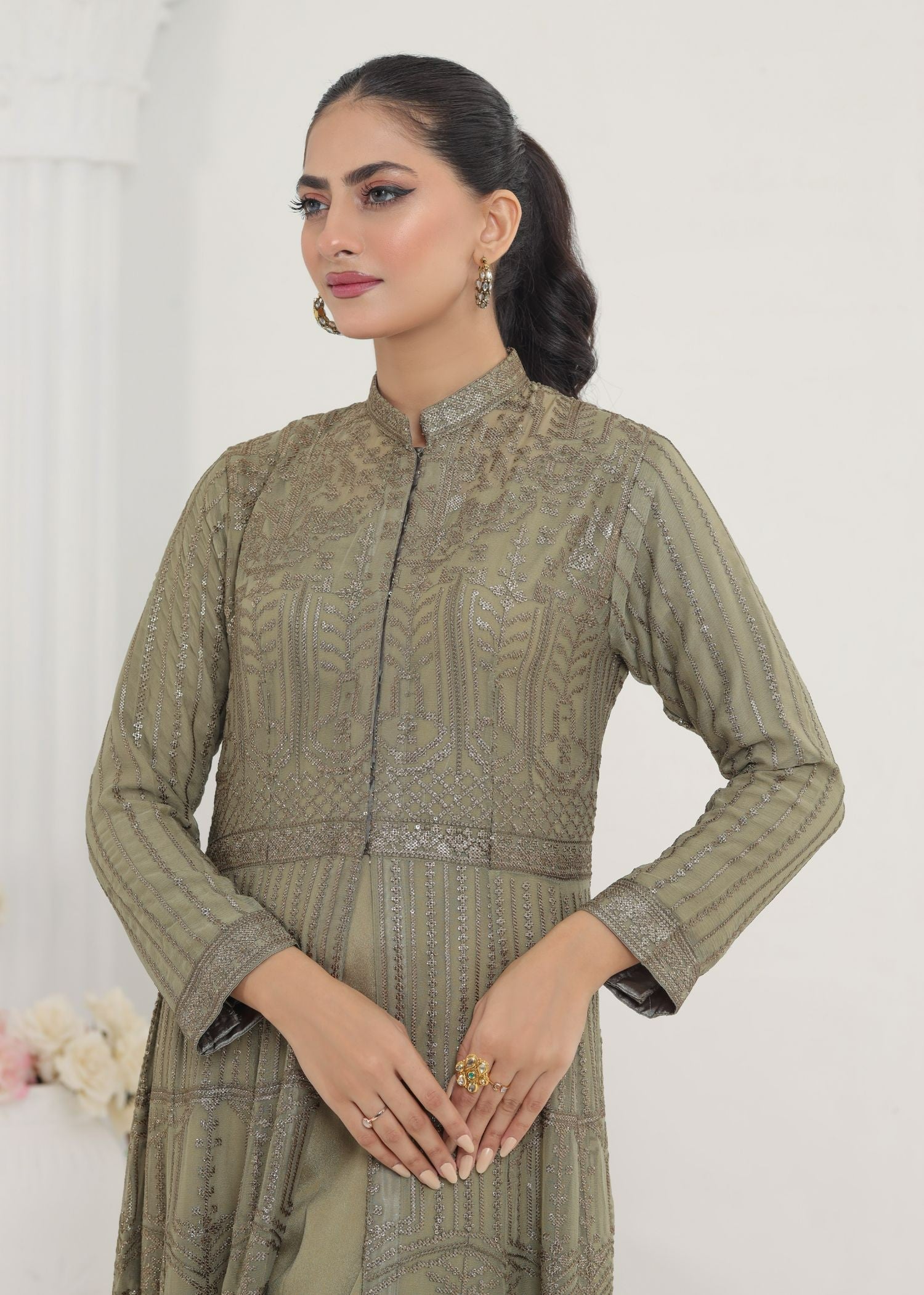 Ayesha Closet Marjan Olive Women 3pcs