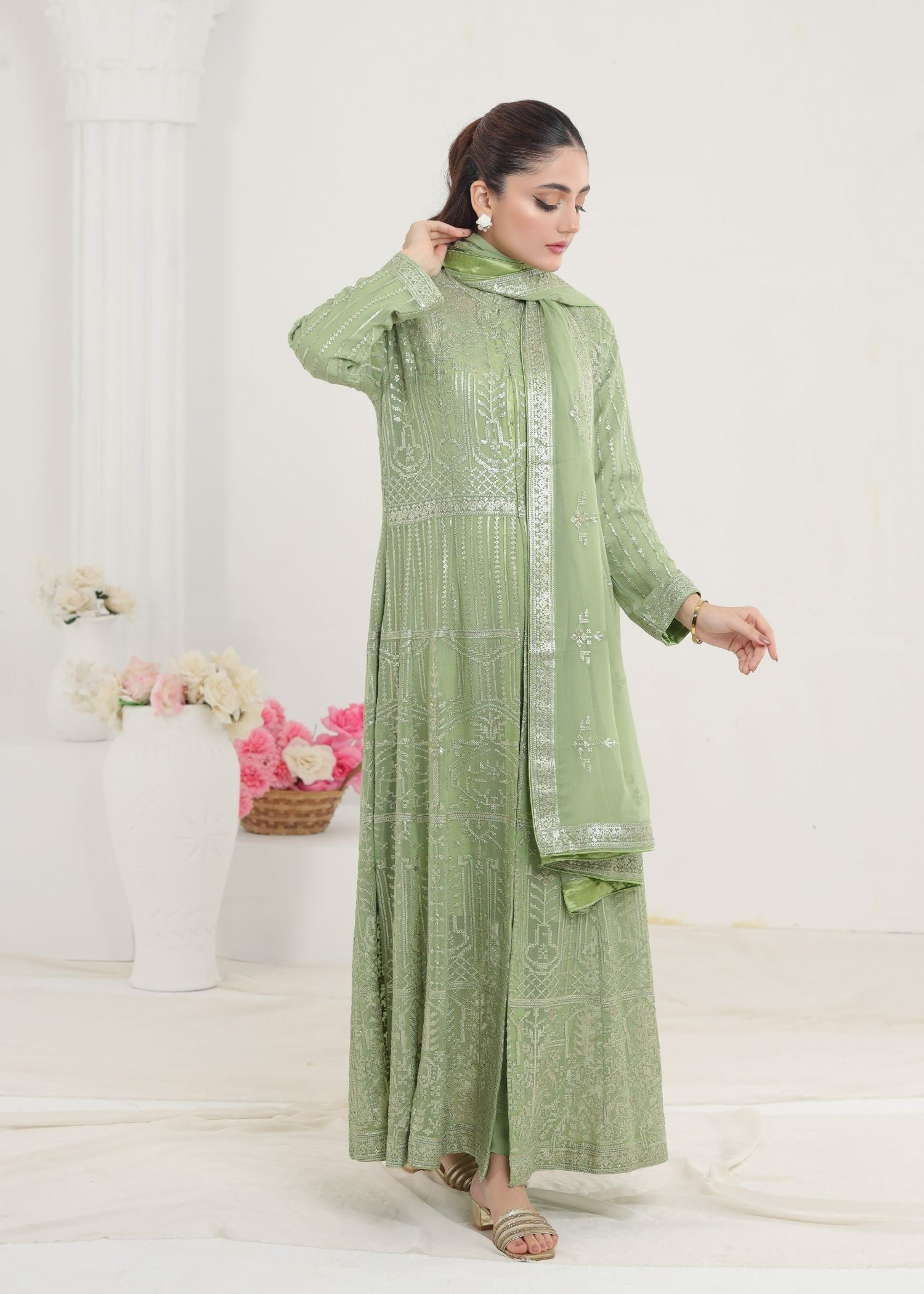 Ayesha Closet Marjan Pistachio Green Women 3pcs