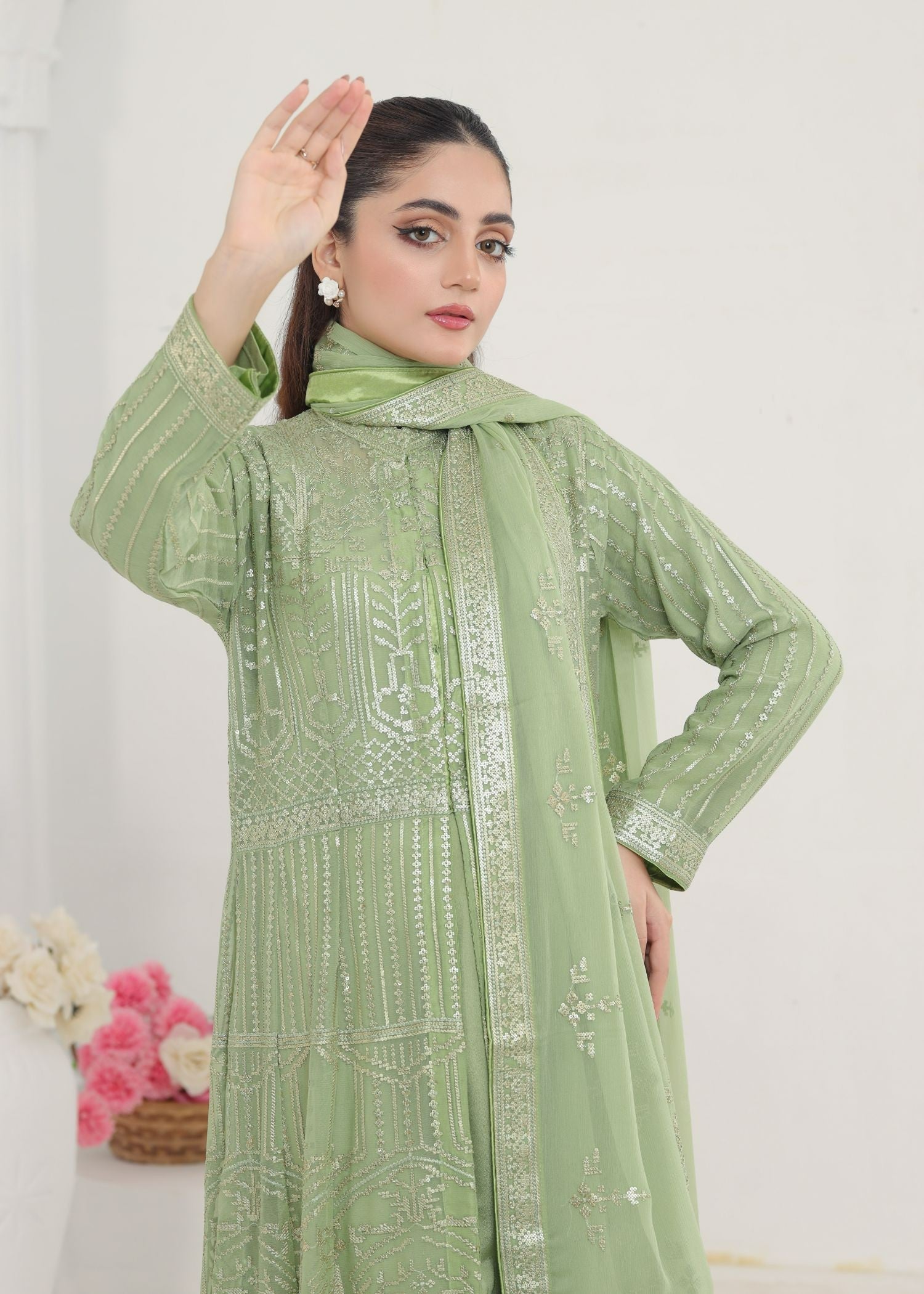 Ayesha Closet Marjan Pistachio Green Women 3pcs