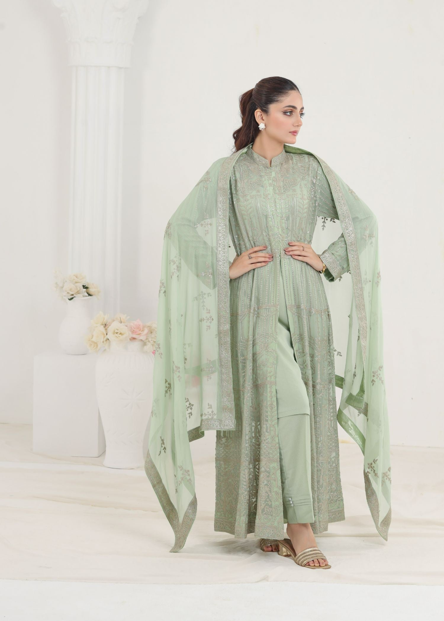 Ayesha Closet Marjan Mint Green Women 3pcs