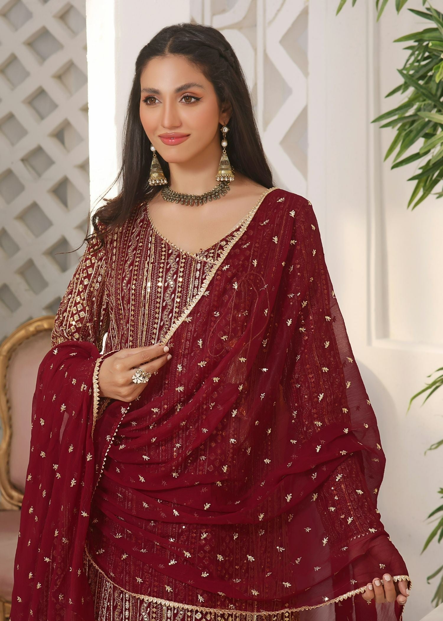 Ayesha Closet Zulaikha Maroon Charm Women 3pcs