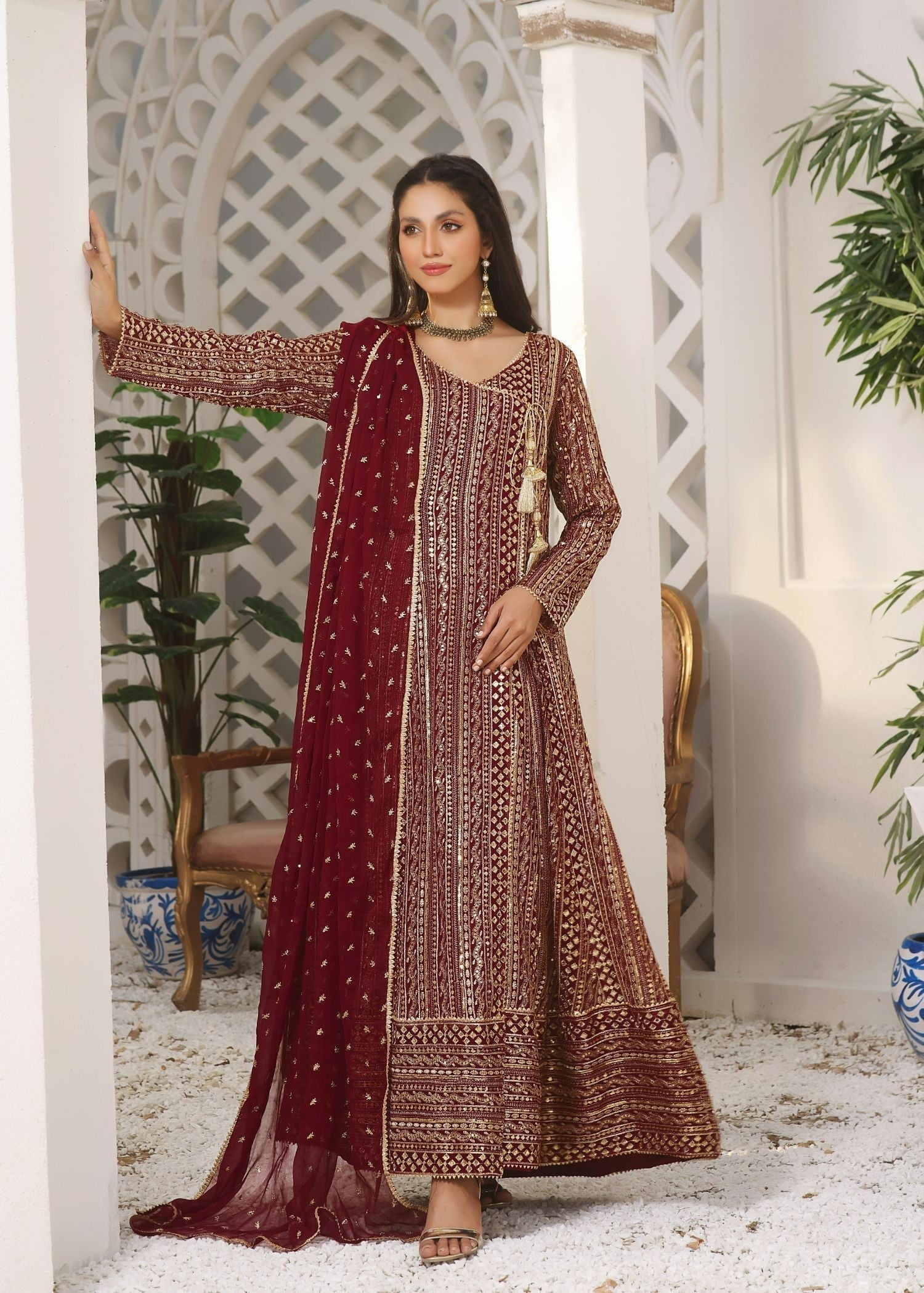 Ayesha Closet Zulaikha Maroon Charm Women 3pcs