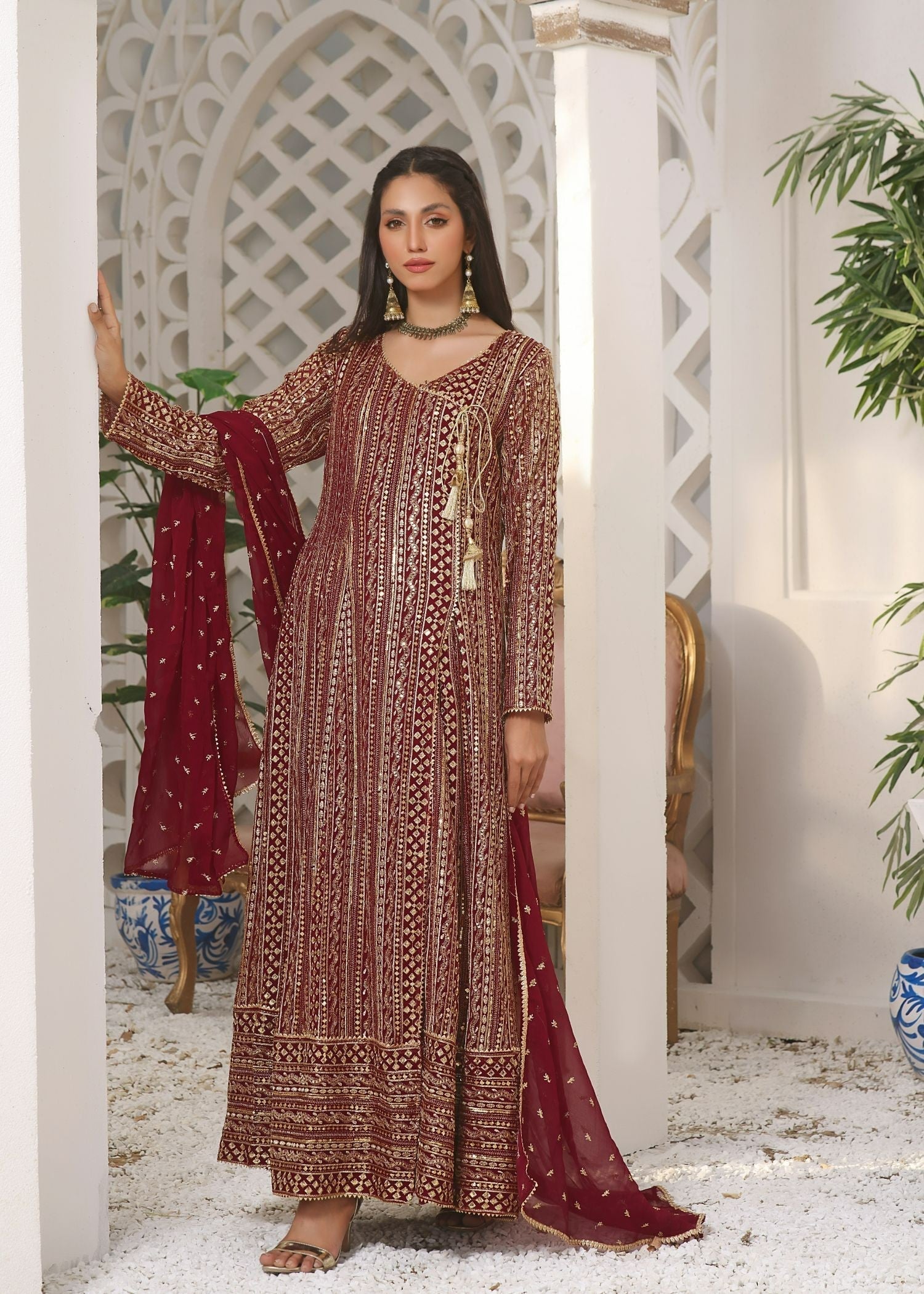 Ayesha Closet Zulaikha Maroon Charm Women 3pcs