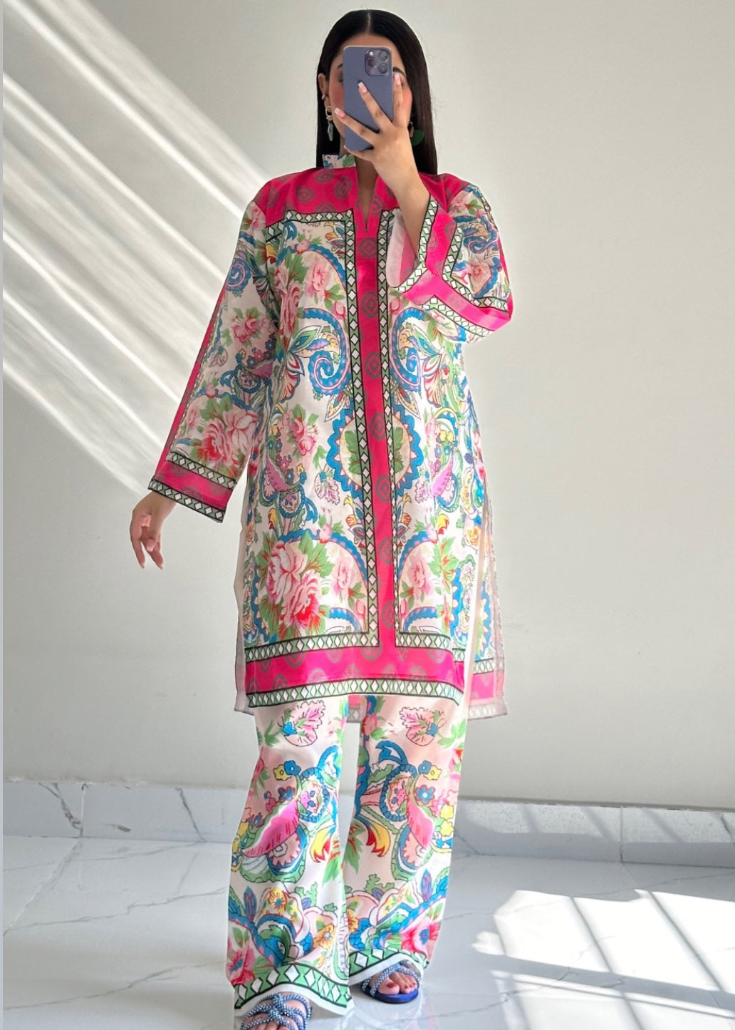 Ayesha B multi printed silk Women 2pcs