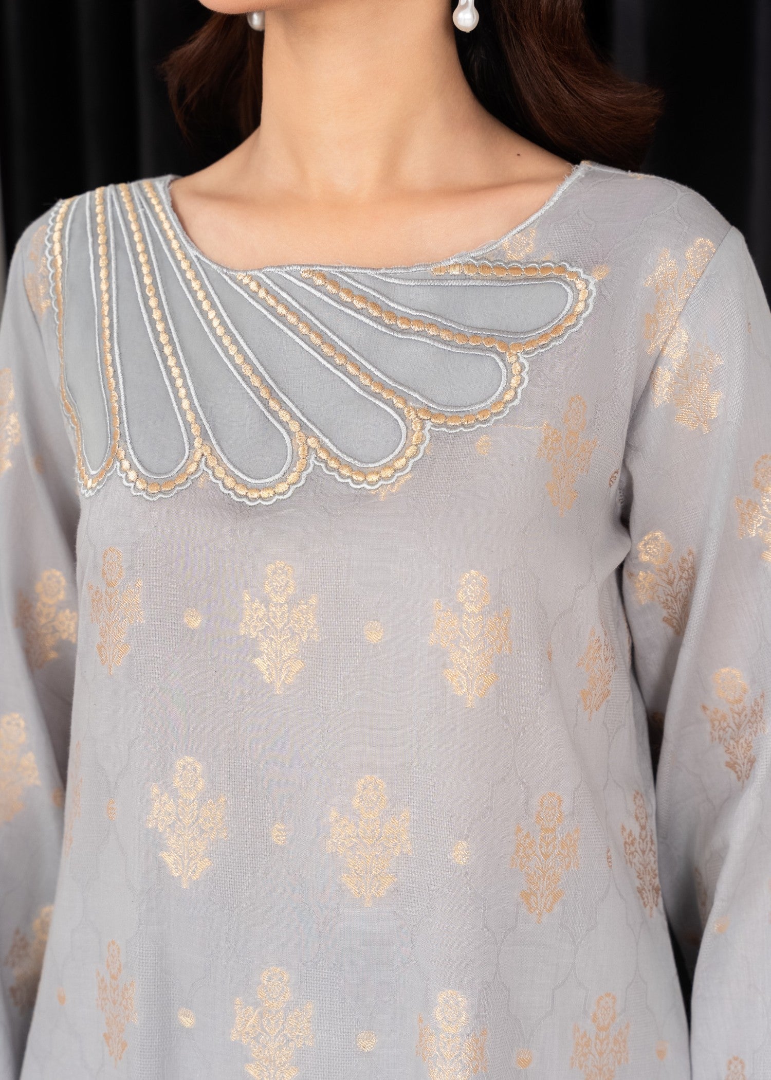 Sahibas By Mirza Gulnaaz Gray Women 2pcs