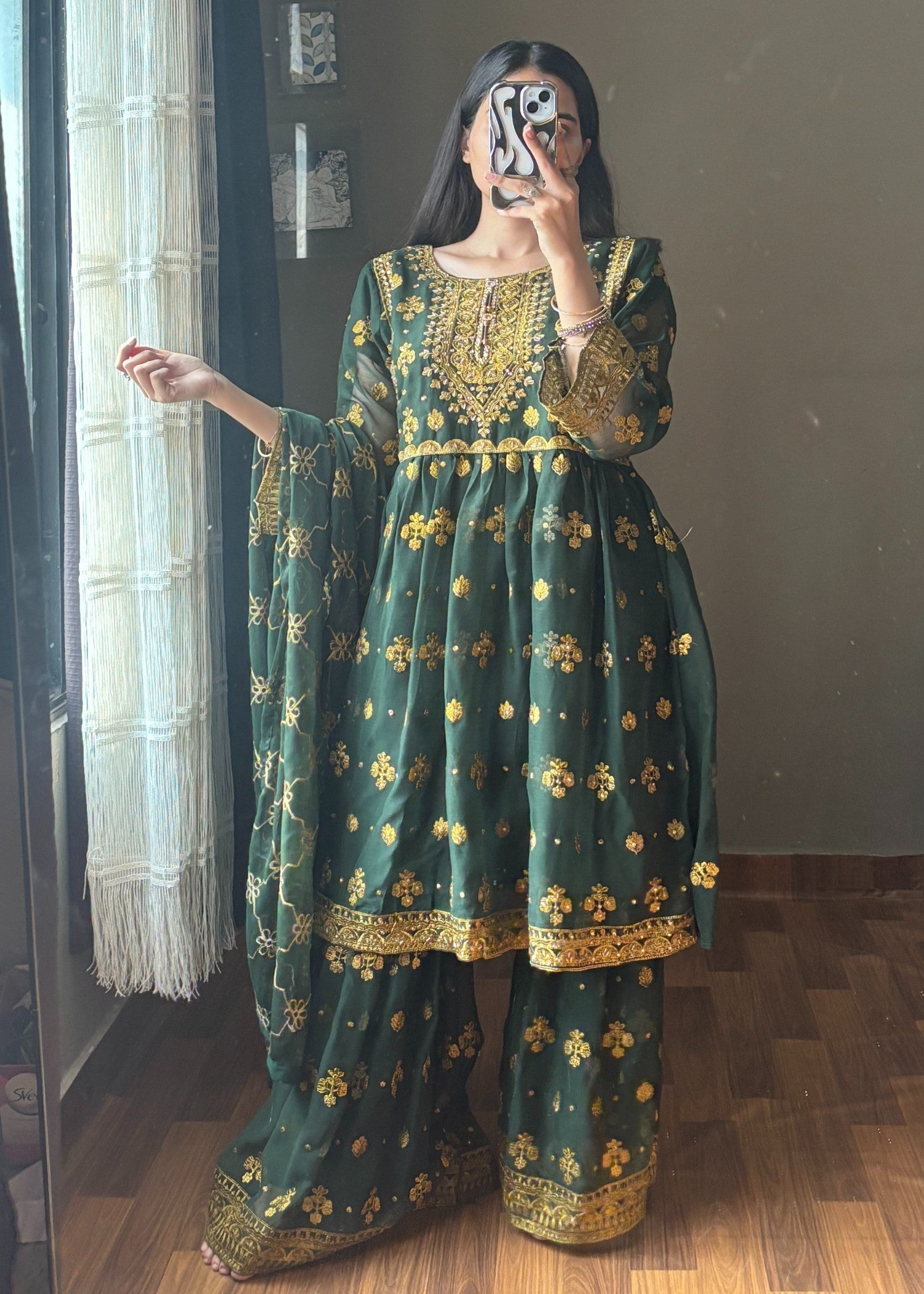 Four Season Boutique LACHA DOTTED FROK GREEN Women 3pcs