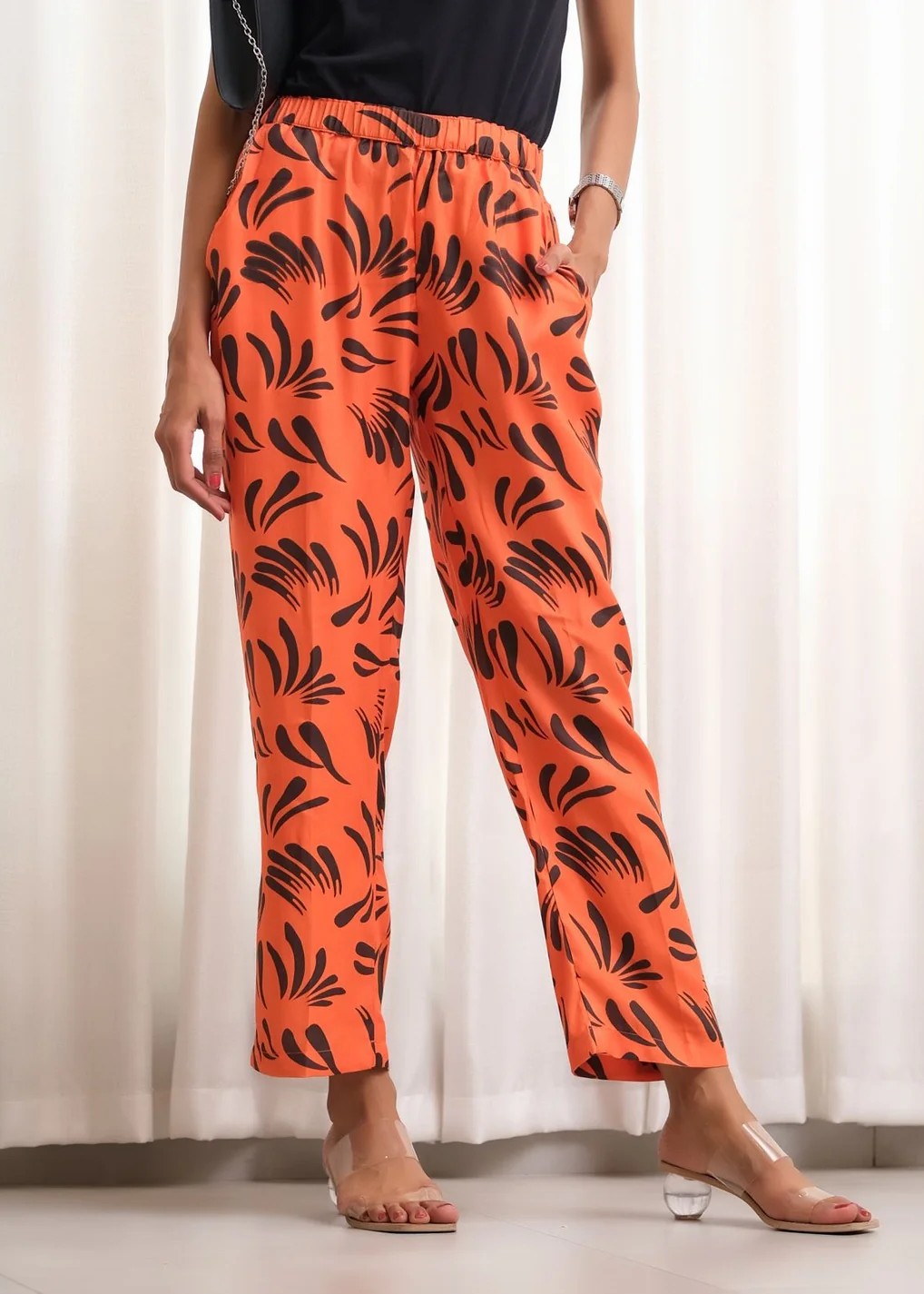 Dhaga Straight Trouser / Pants Orange Women 1pcs