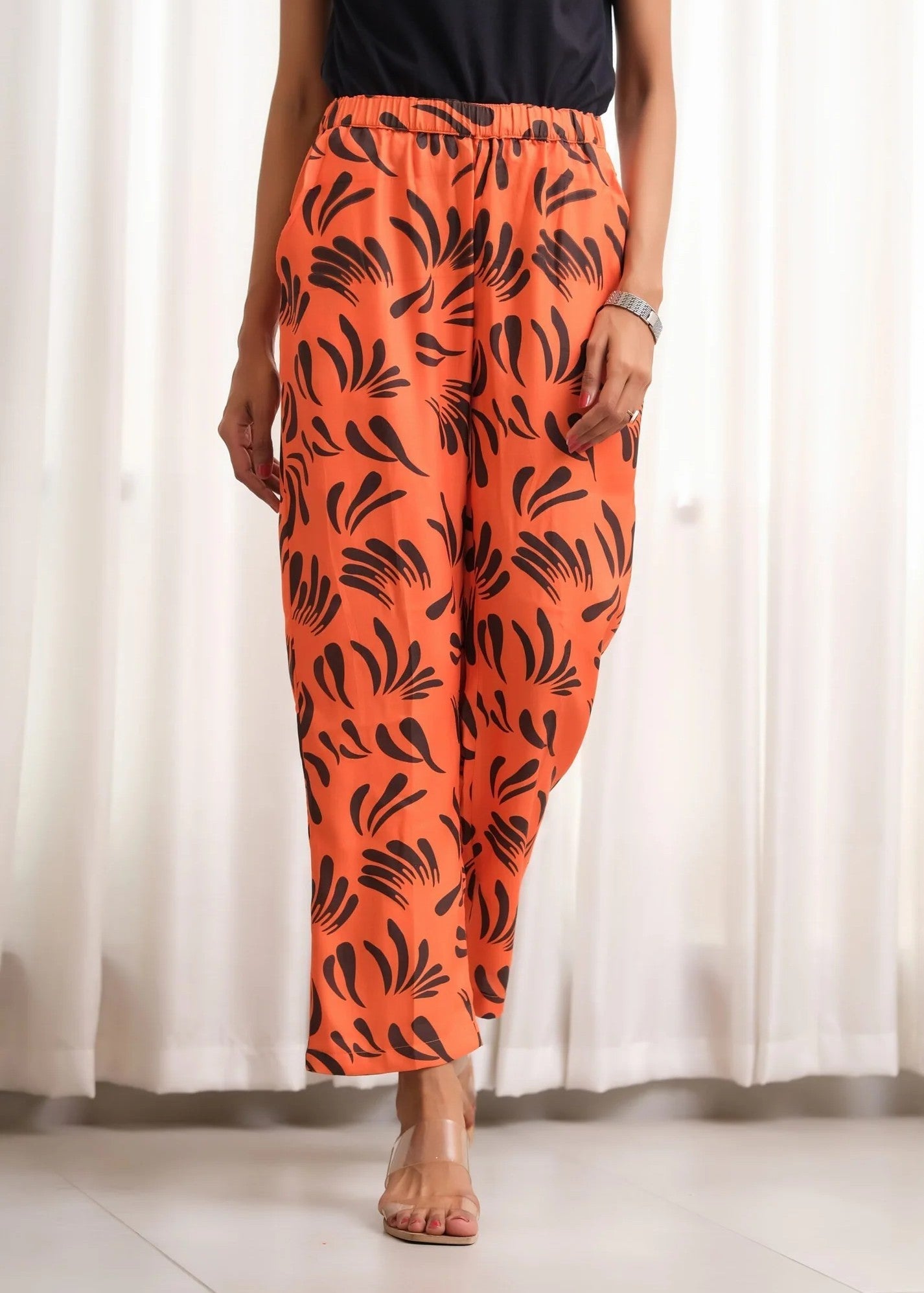 Dhaga Straight Trouser / Pants Orange Women 1pcs