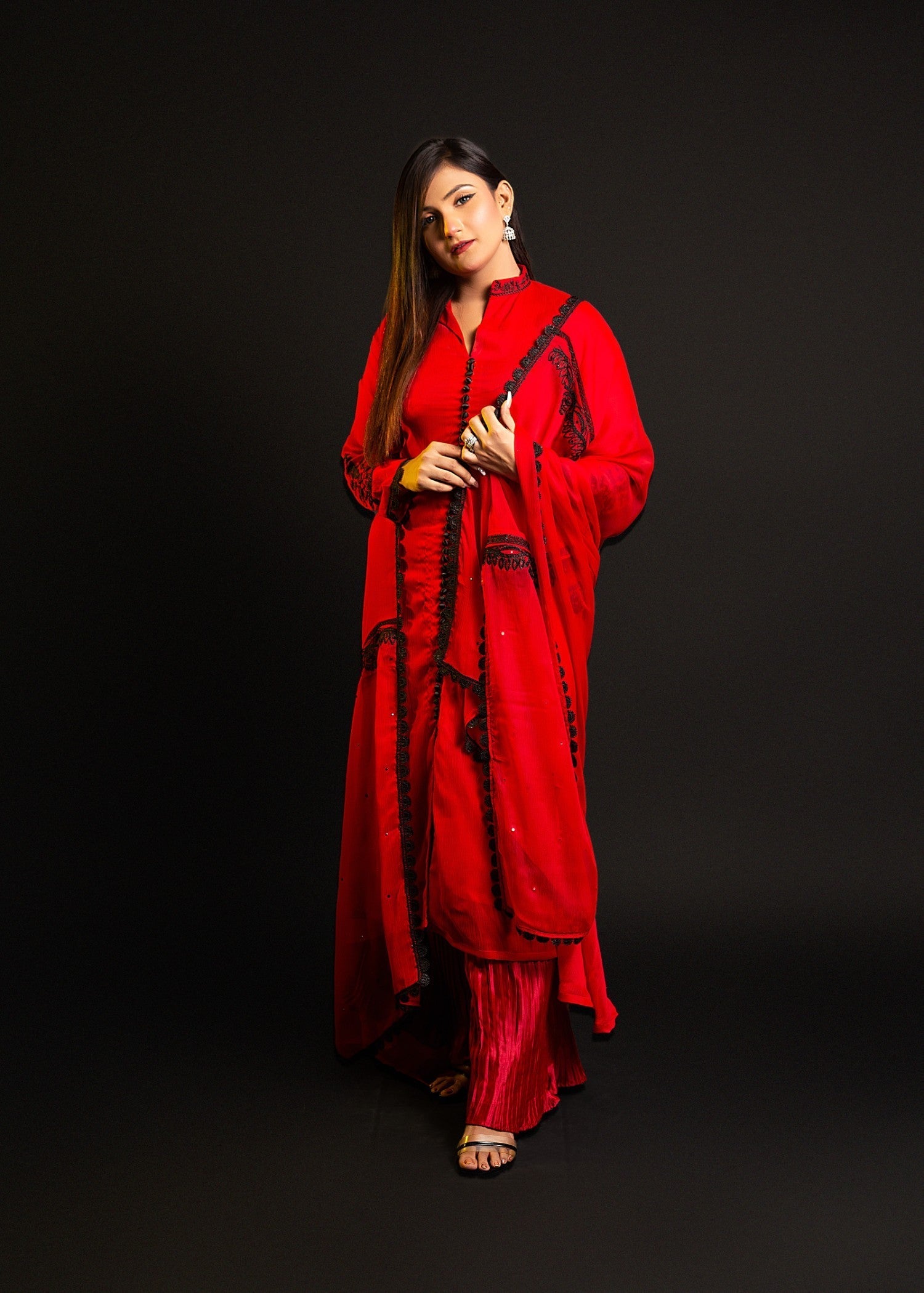 Inaaya Fashion Baadal Red Women 3pcs