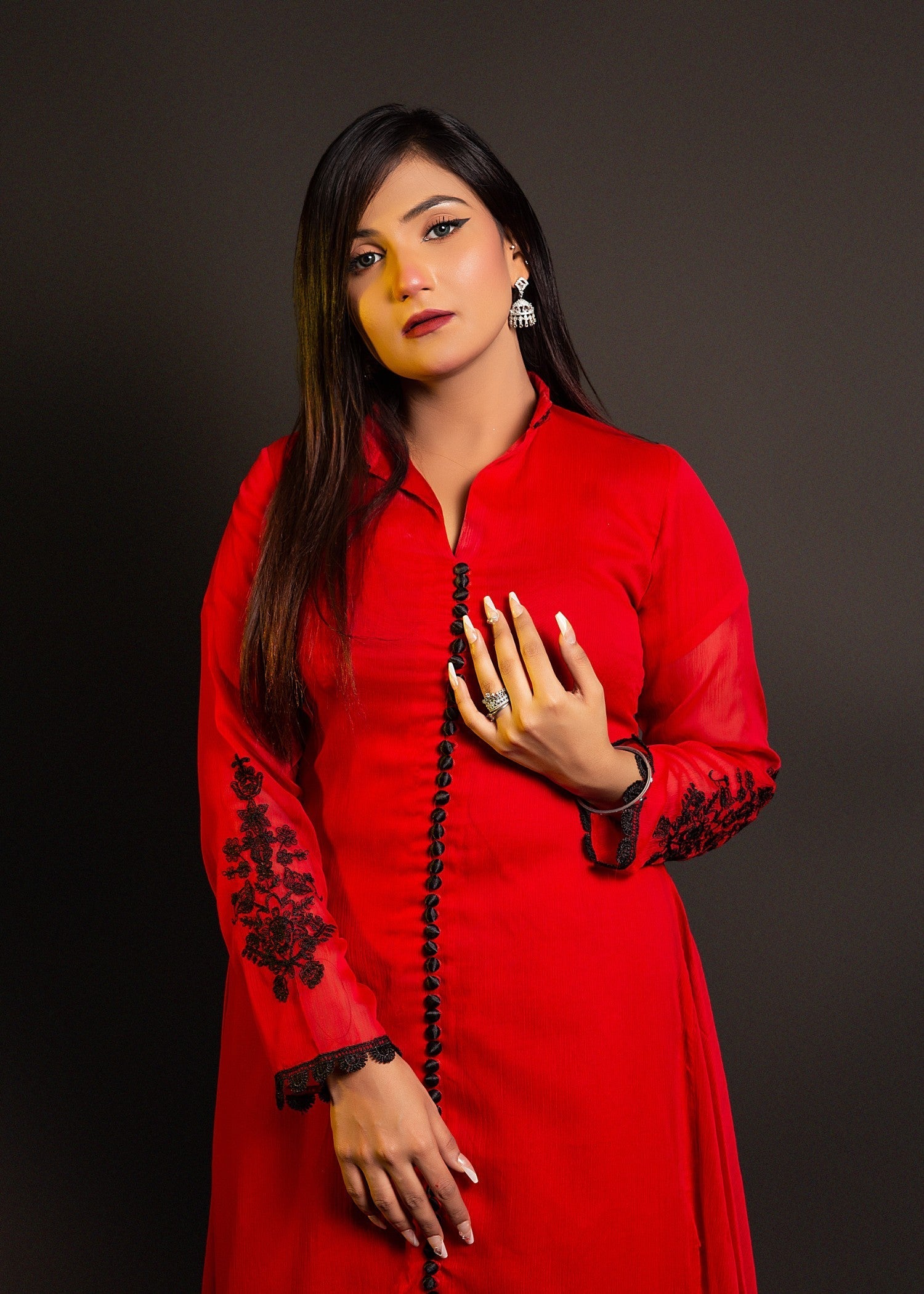 Inaaya Fashion Baadal Red Women 3pcs