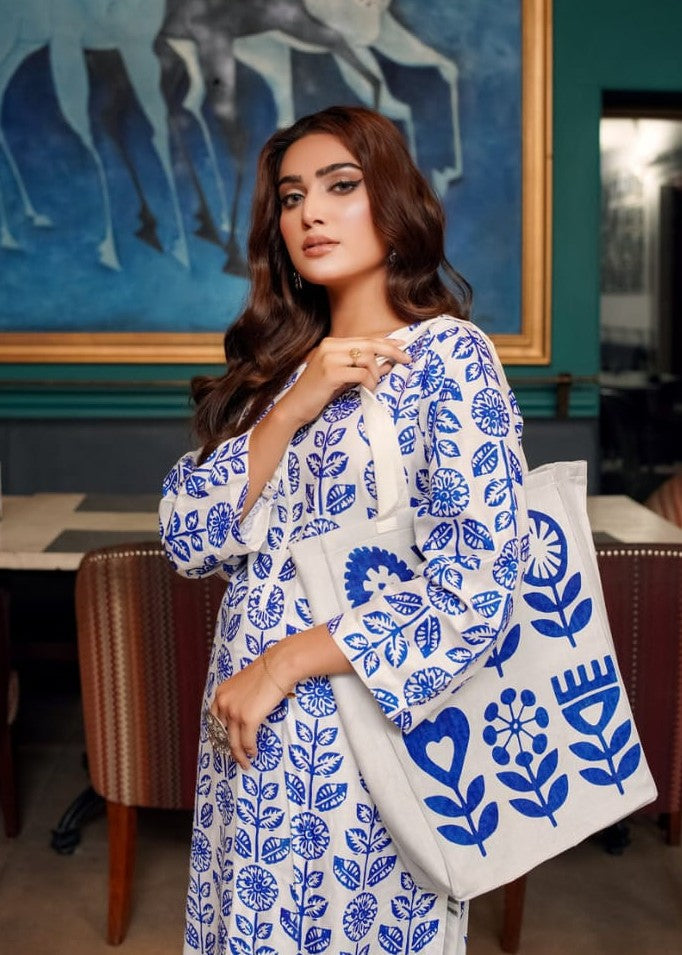 Gulposh KEKE (Stitched +Free Hand Bag) White Women 3pcs