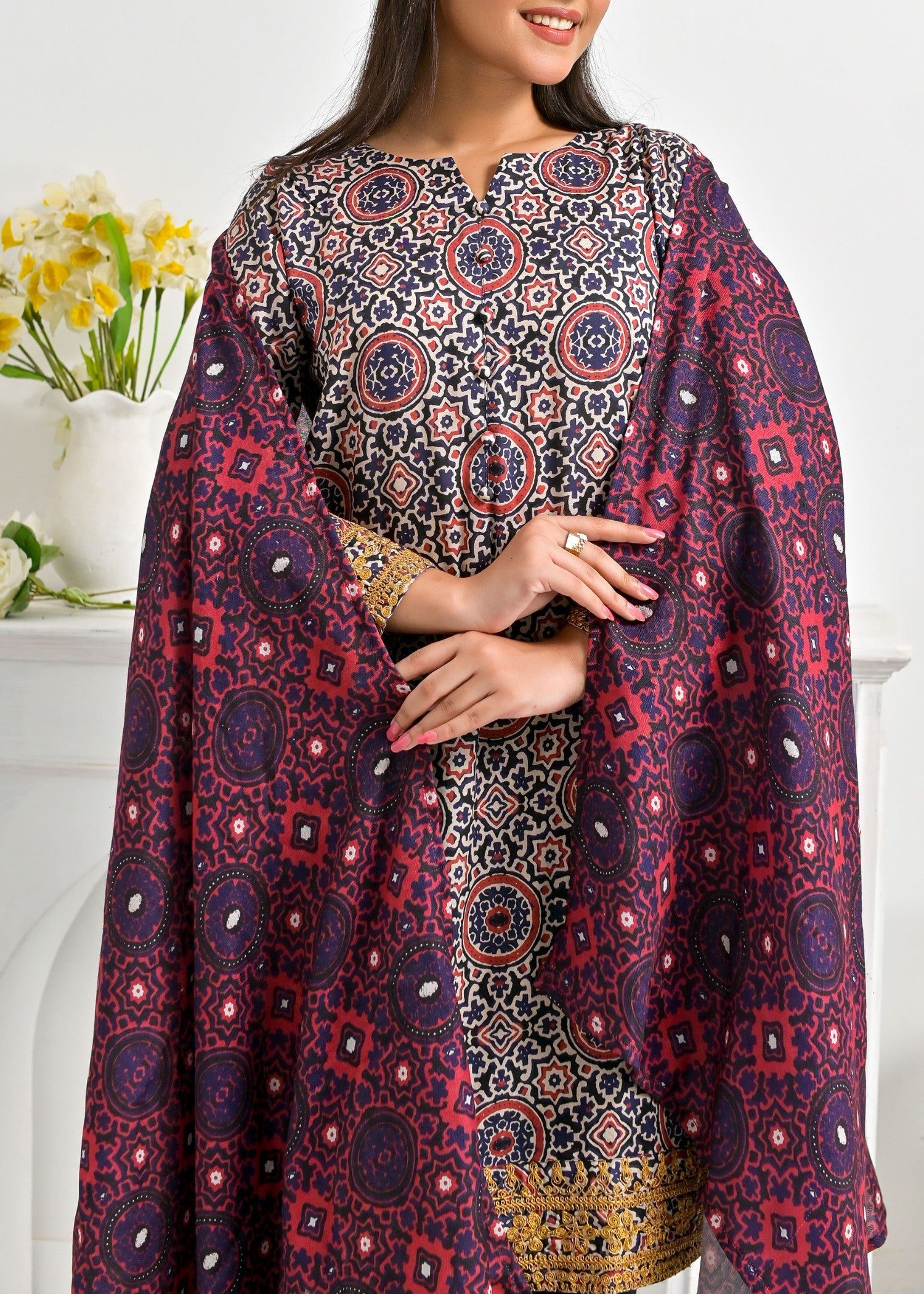 Pret Diaries Ajrak Embroidered Women 2pcs