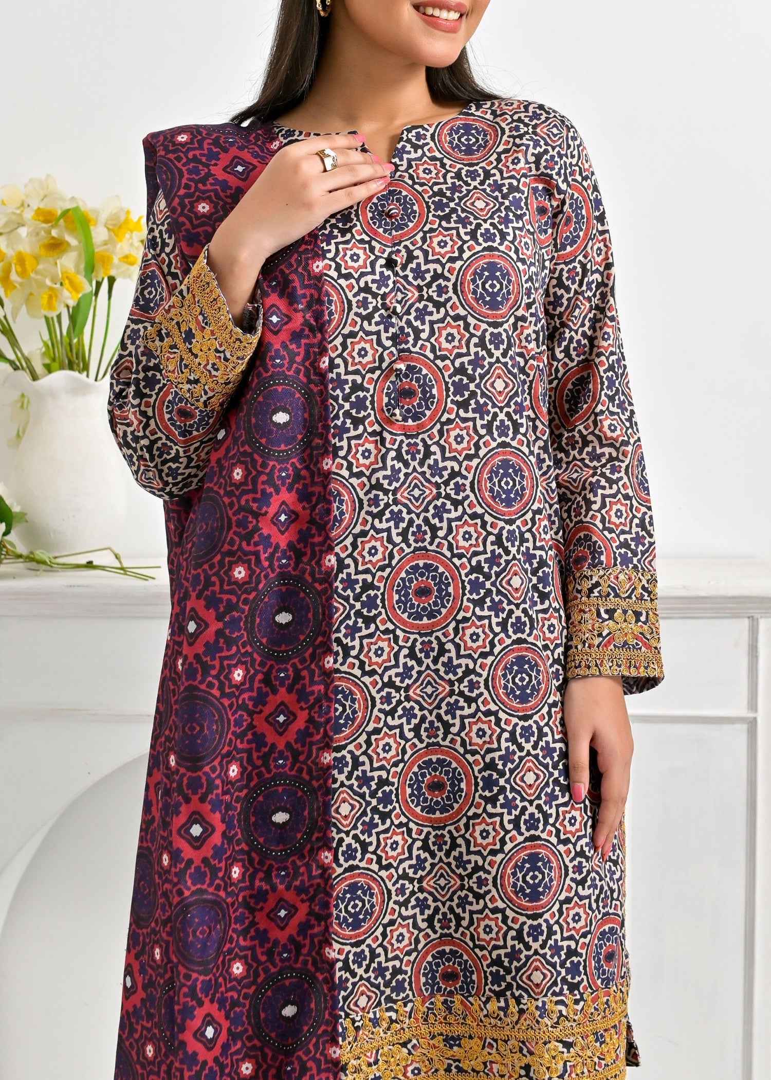 Pret Diaries Ajrak Embroidered Women 2pcs