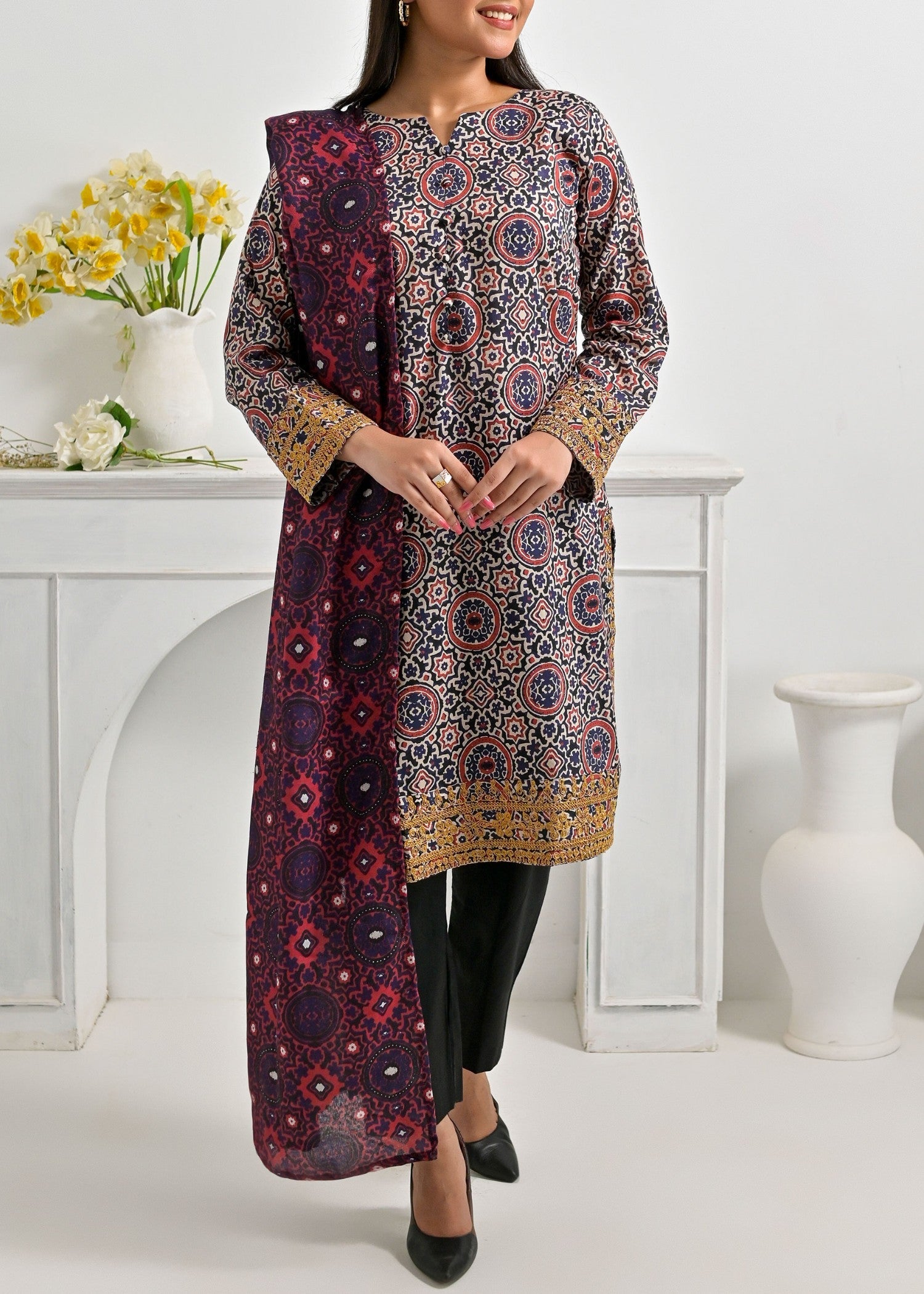 Pret Diaries Ajrak Embroidered Women 2pcs