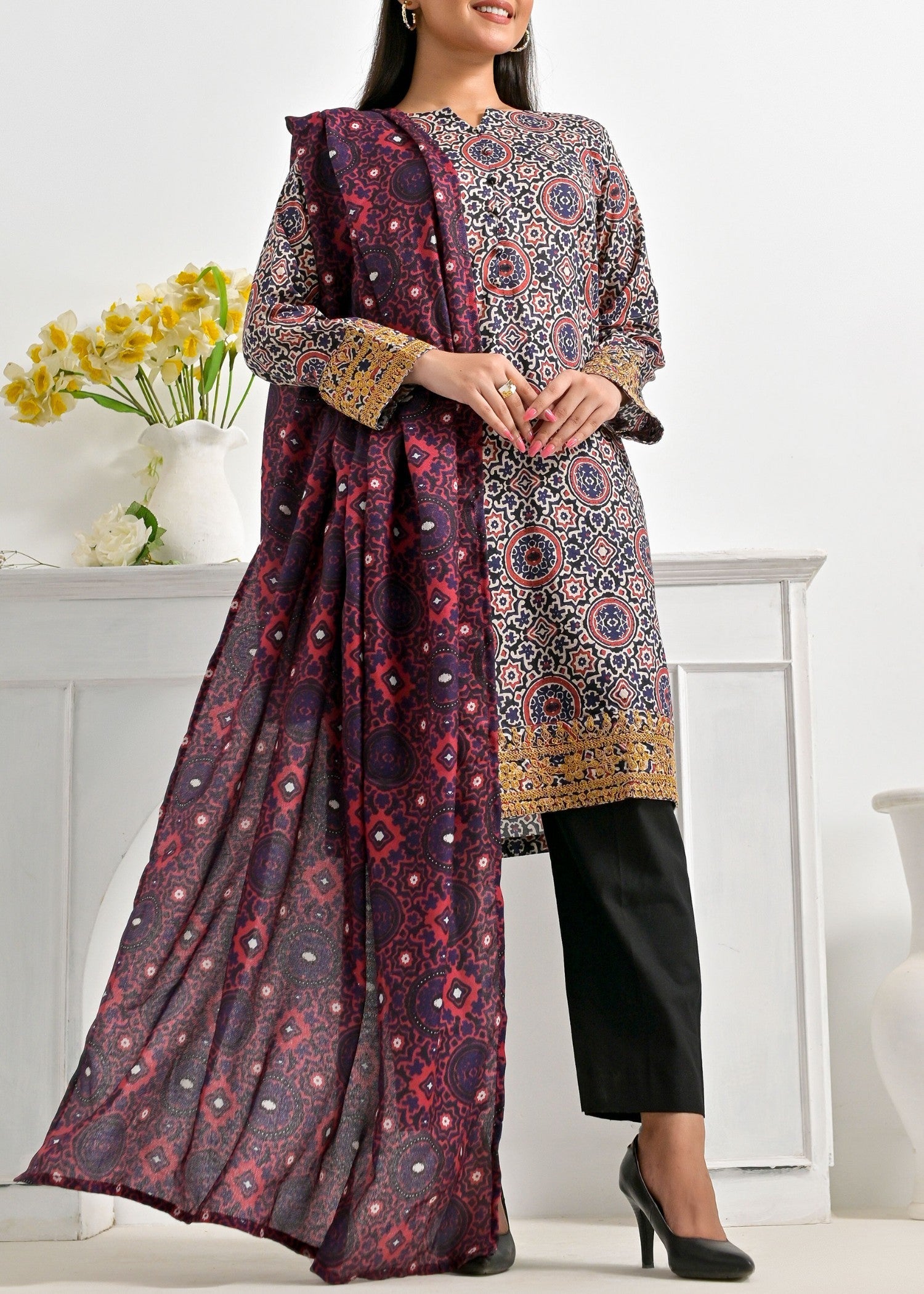 Pret Diaries Ajrak Embroidered Women 2pcs