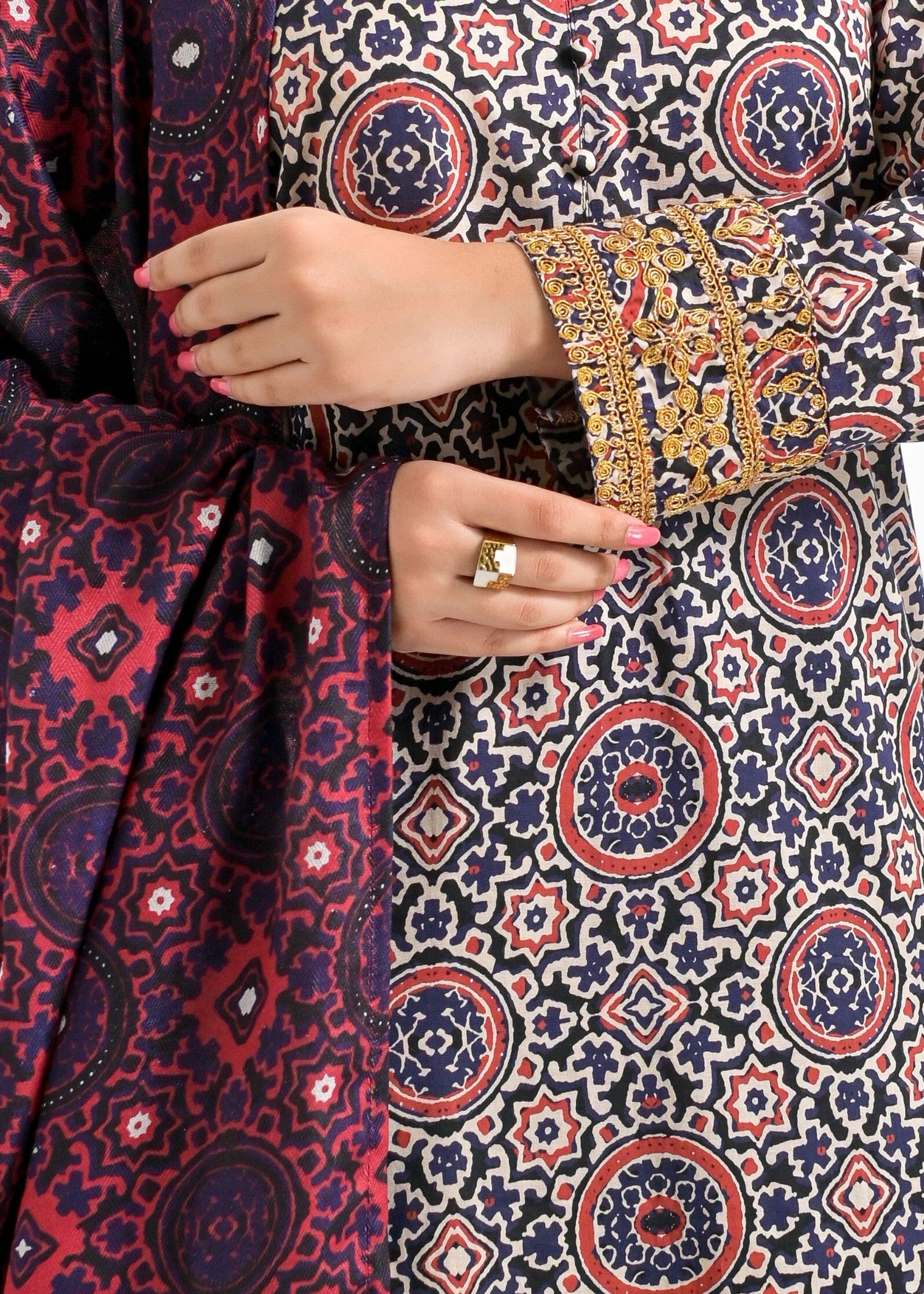 Pret Diaries Ajrak Embroidered Women 2pcs