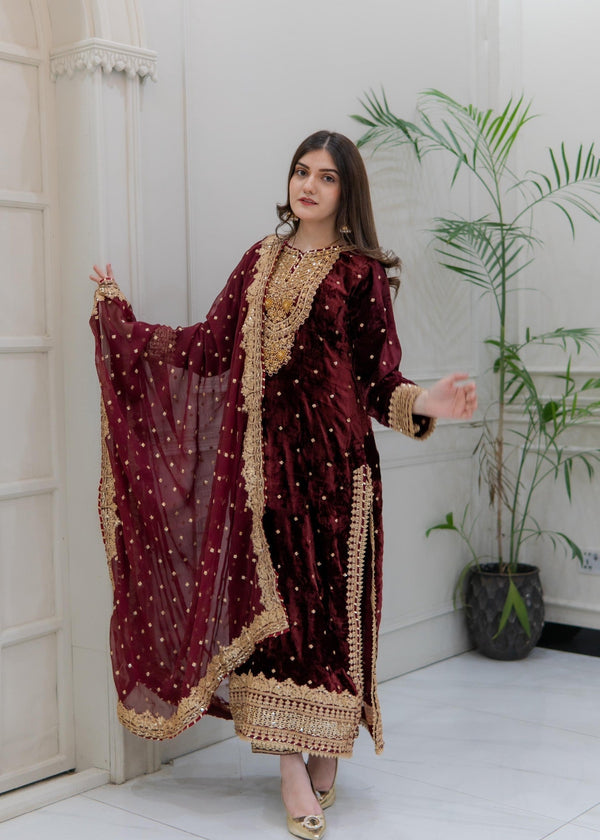 Rangoon Clothing Zarmina Velvetine Women 3pcs