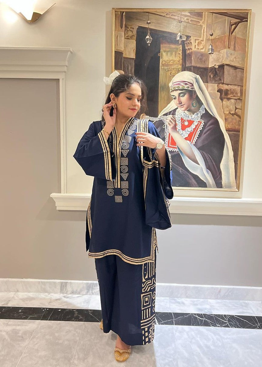 Gulposh TOTE EASY BREEZY (Stitched +Free Hand Bag) Navy Blue Women 3pcs