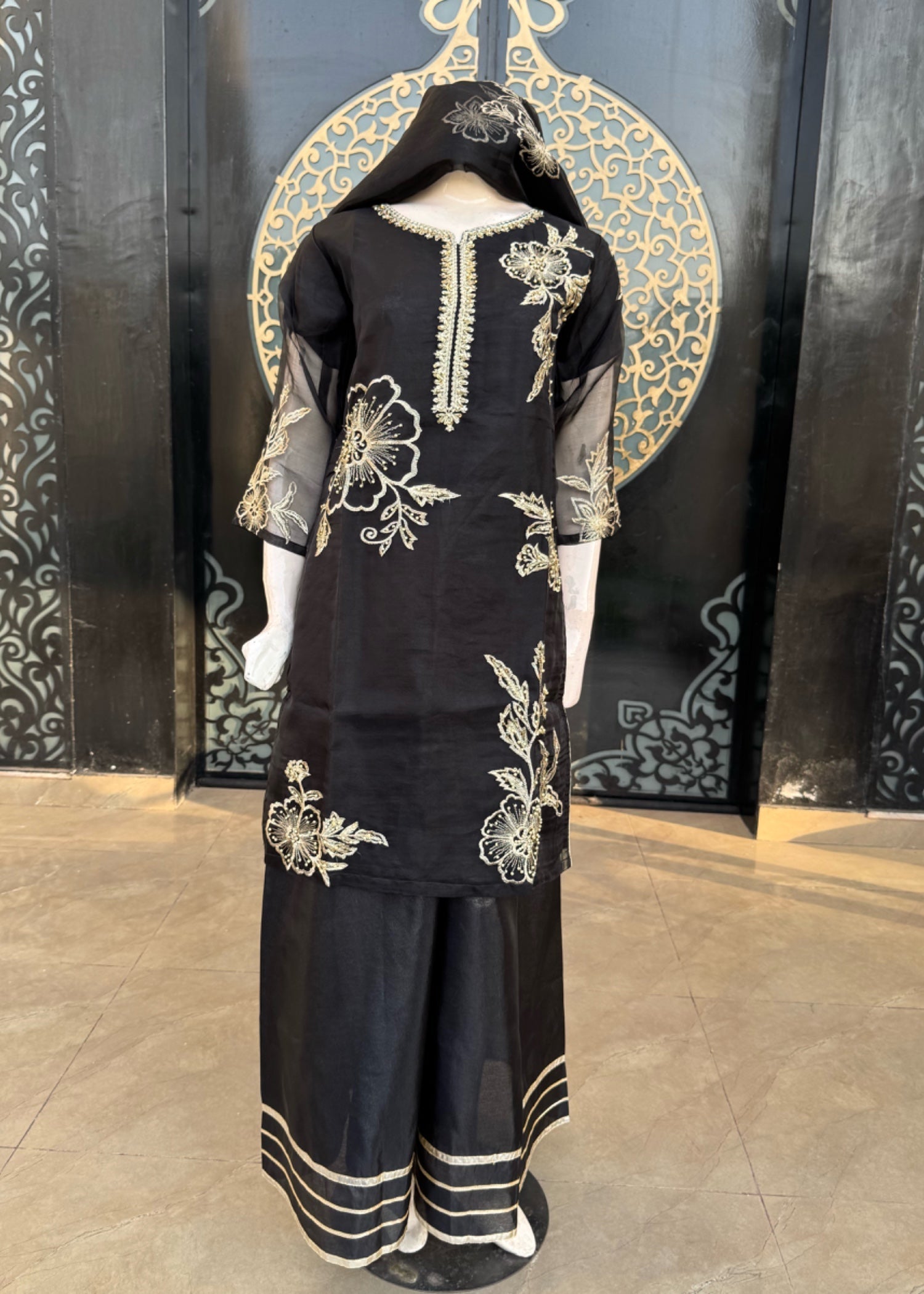 Noir Organza handwork Women 3pcs