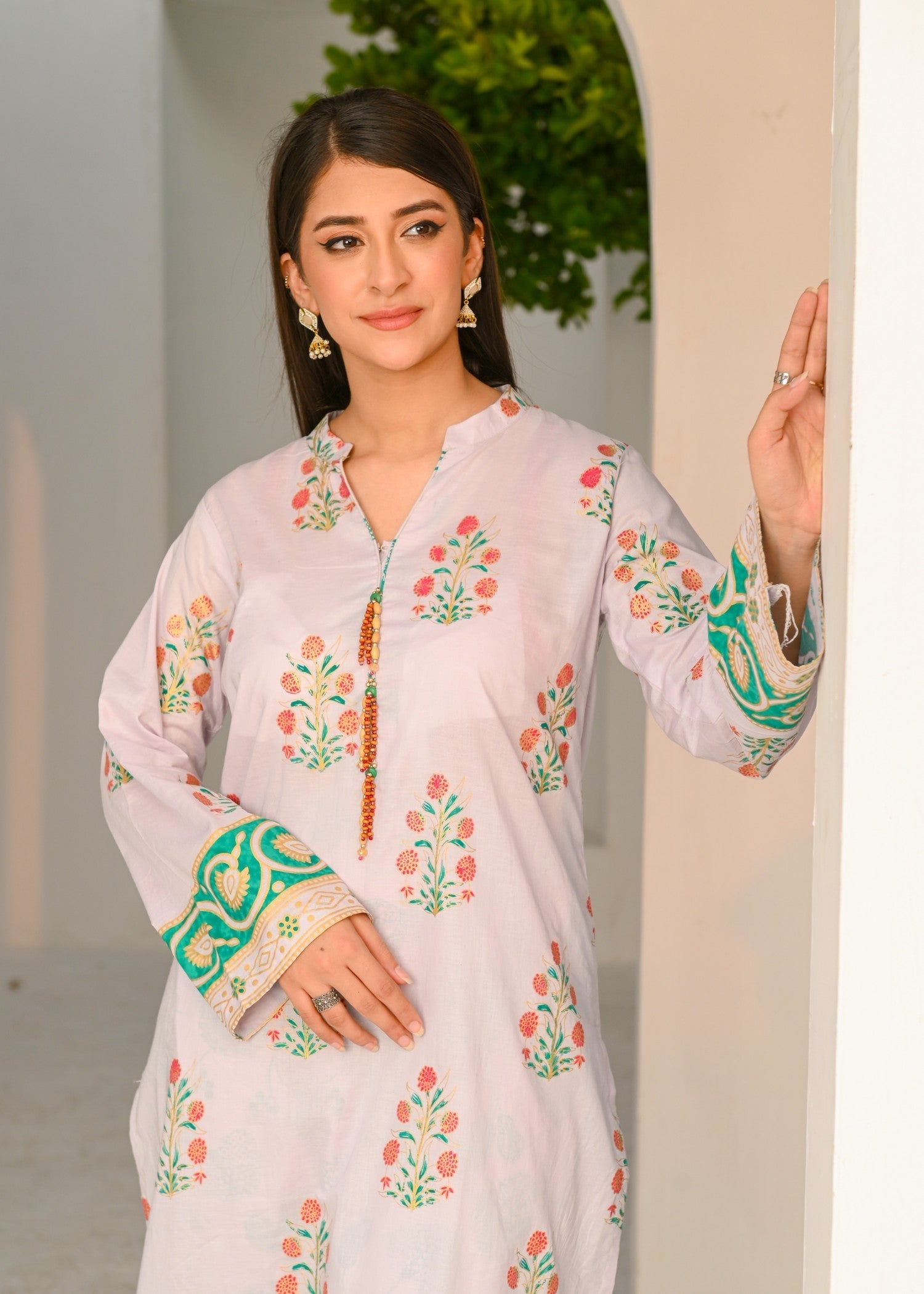Yaaqot Official White Printed Lawn Stitched Women 2pcs