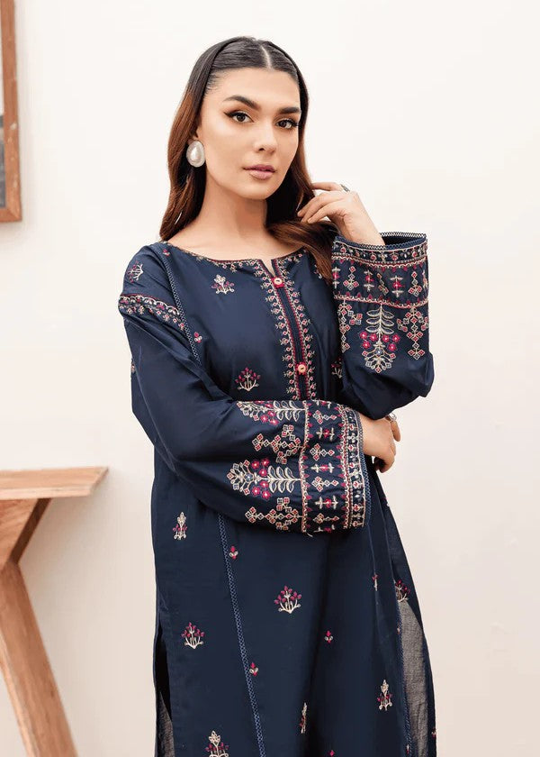 The Turkish Wear Blue Berry Embroidered Women 2pcs