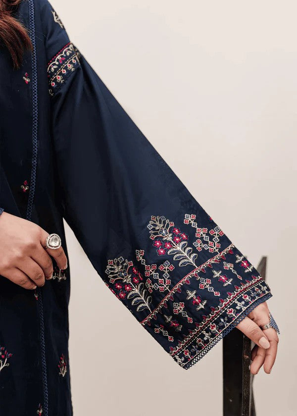 The Turkish Wear Blue Berry Embroidered Women 2pcs