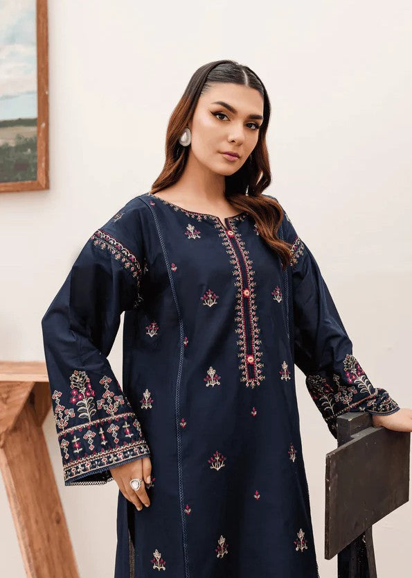 The Turkish Wear Blue Berry Embroidered Women 2pcs