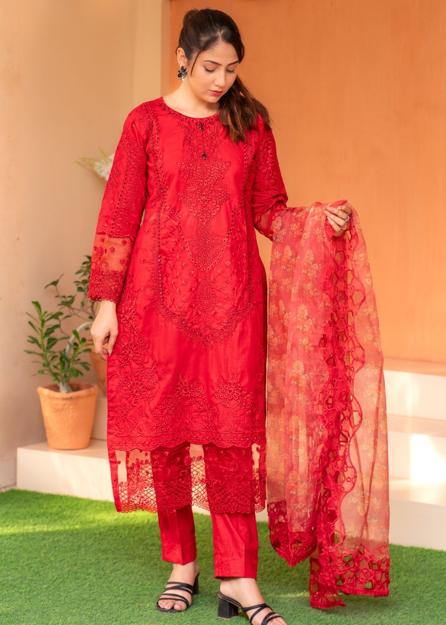 Al-Harir Apparel Rose Red Women 3pcs