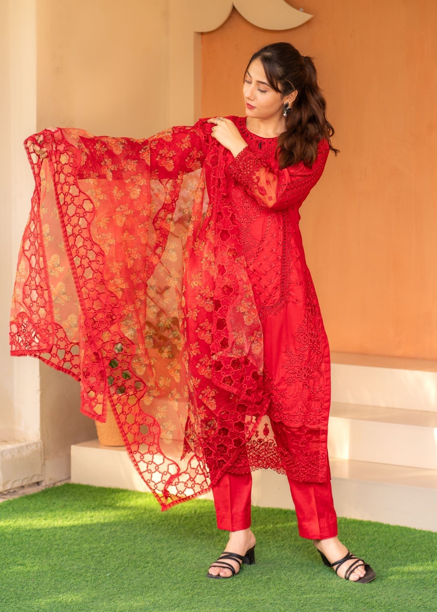 Al-Harir Apparel Rose Red Women 3pcs