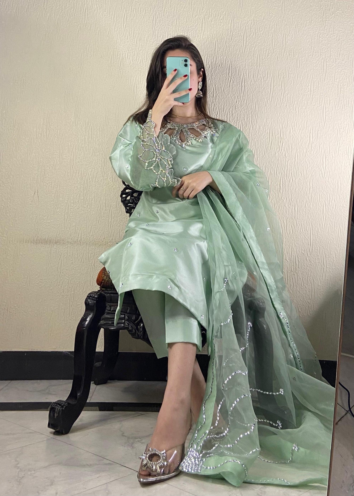 Anabiya Riwaaj bulbul mint Women 3pcs