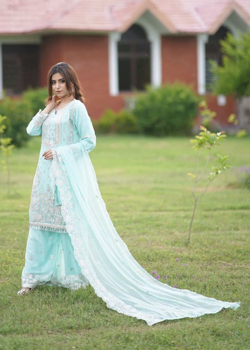 Inaaya Fashion MARJAAN ICE BLUE Women 3pcs