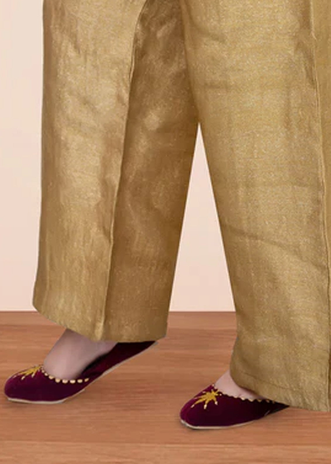 Laleen Antique Gold GHARARA Women 1pcs