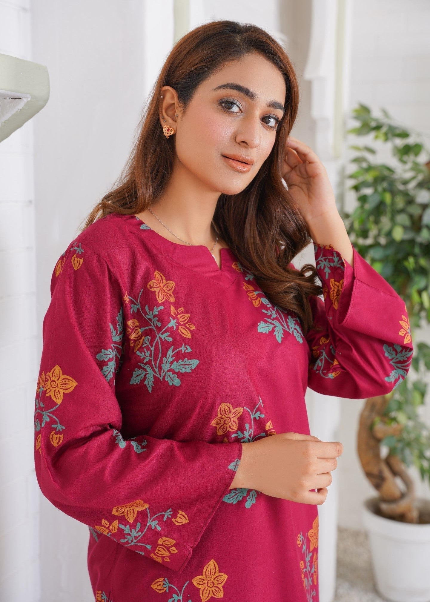 Gulposh Ghulab Gharara ( Stitched ) Mehroon Women 2pcs