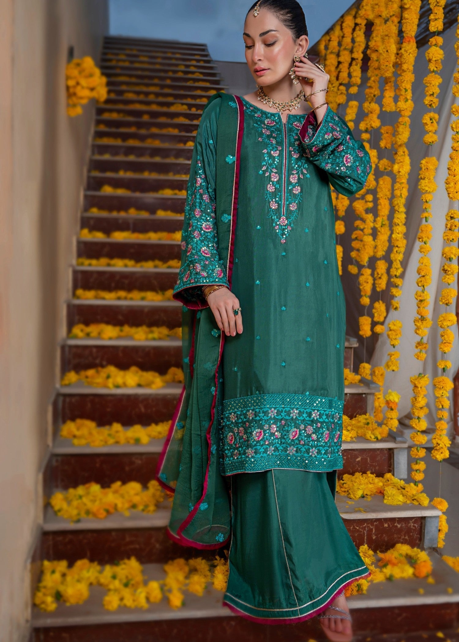 Meeraki GRACIE GREEN Women 3pcs