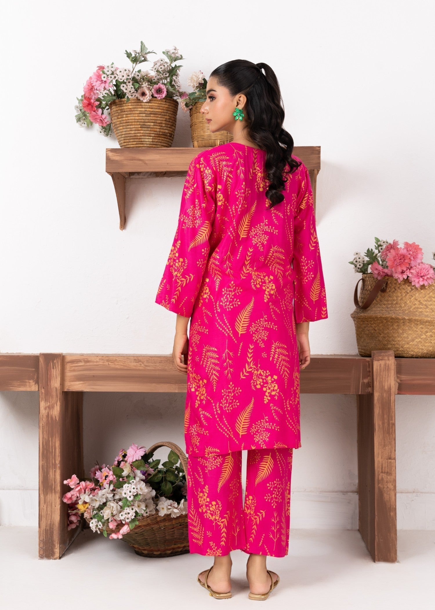 Chaudhary Arts leave (pink) Women 2pcs