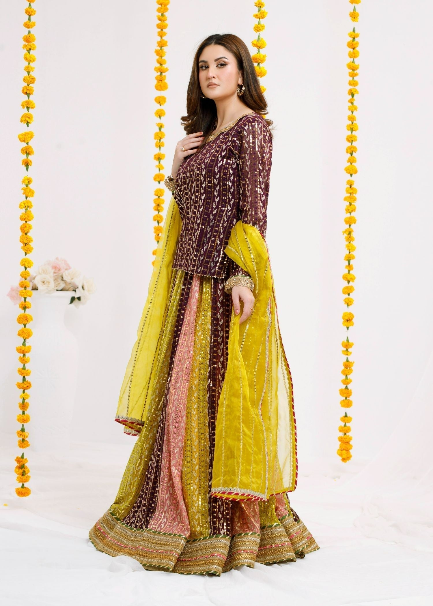 Ayesha Closet Shadmani Plum Deepness Women 3pcs