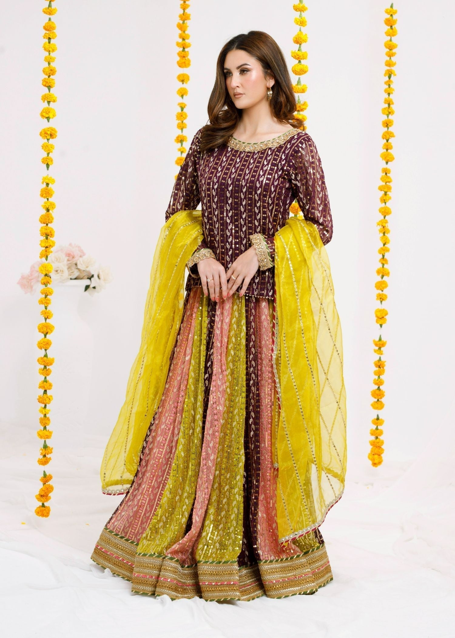 Ayesha Closet Shadmani Plum Deepness Women 3pcs
