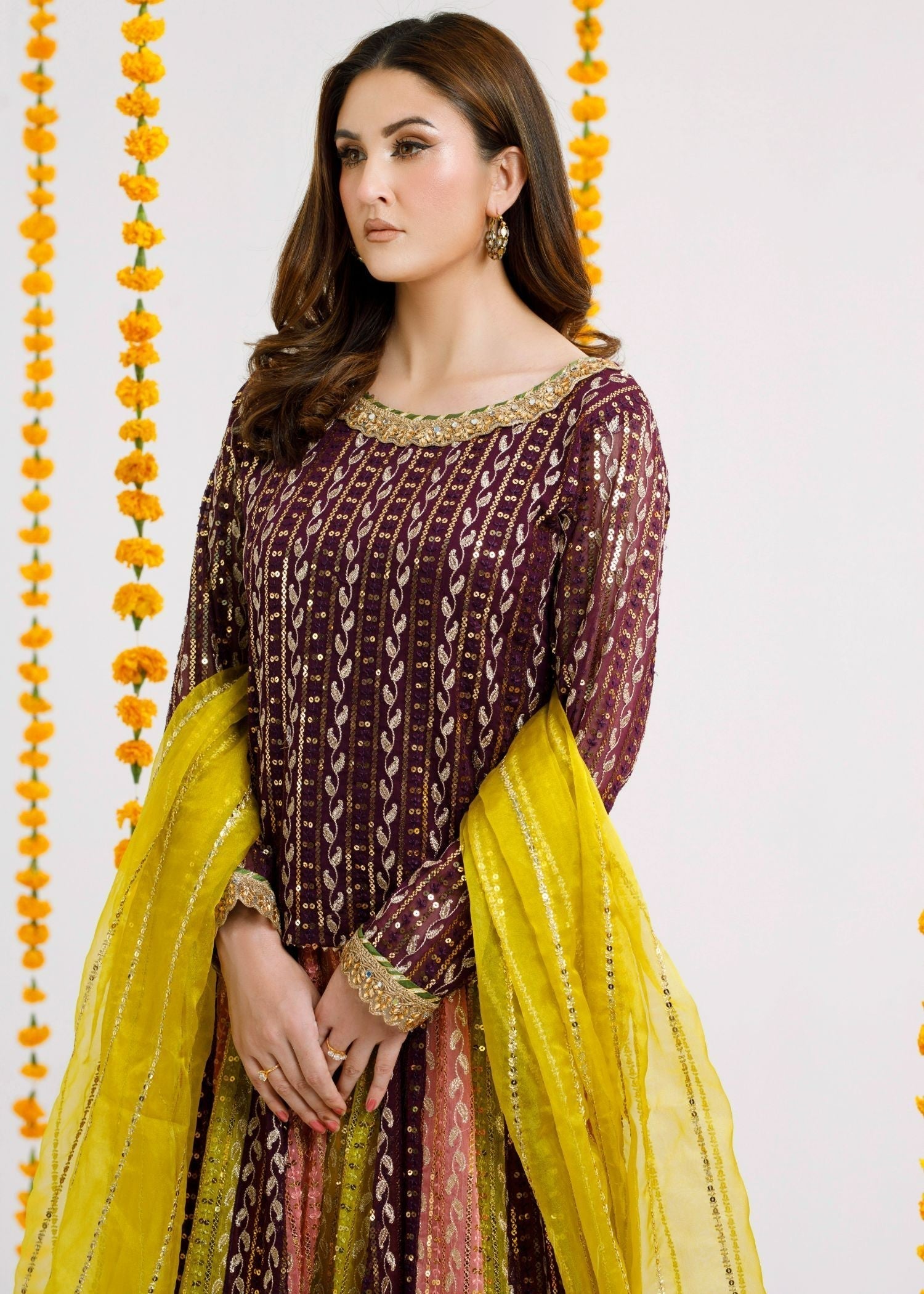 Ayesha Closet Shadmani Plum Deepness Women 3pcs