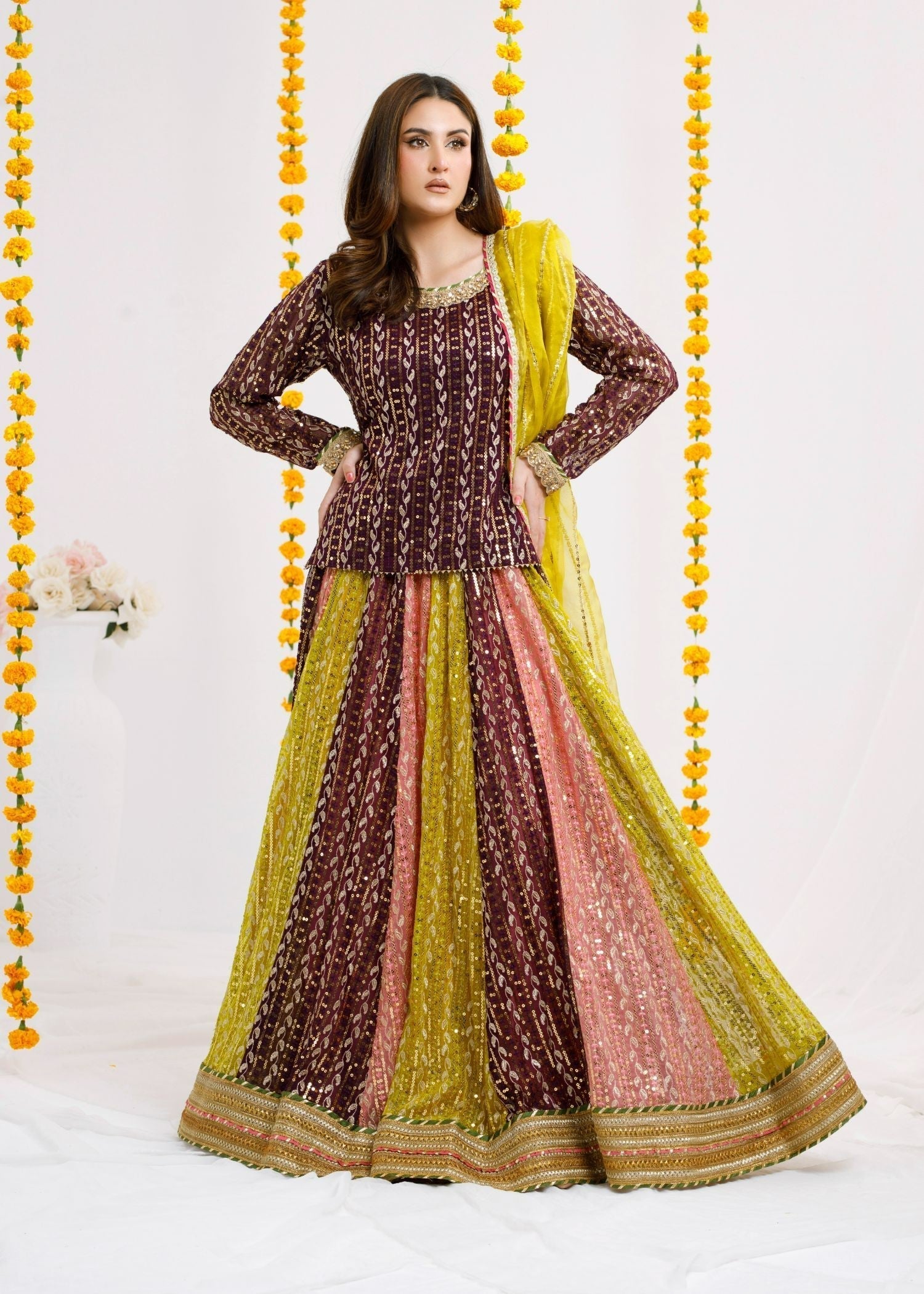 Ayesha Closet Shadmani Plum Deepness Women 3pcs