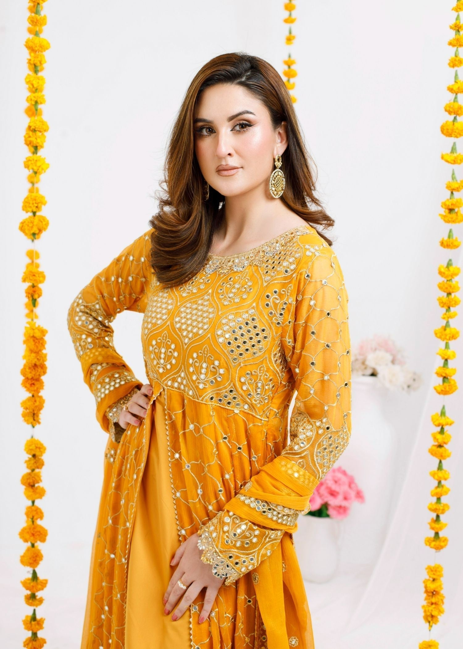 Ayesha Closet Sofia Orange Tinge Women 3pcs