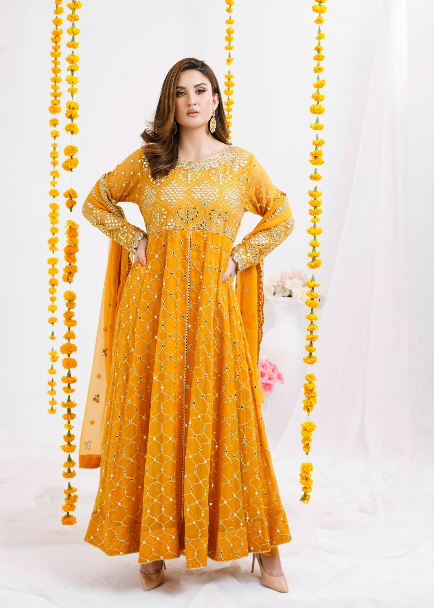 Ayesha Closet Sofia Orange Tinge Women 3pcs