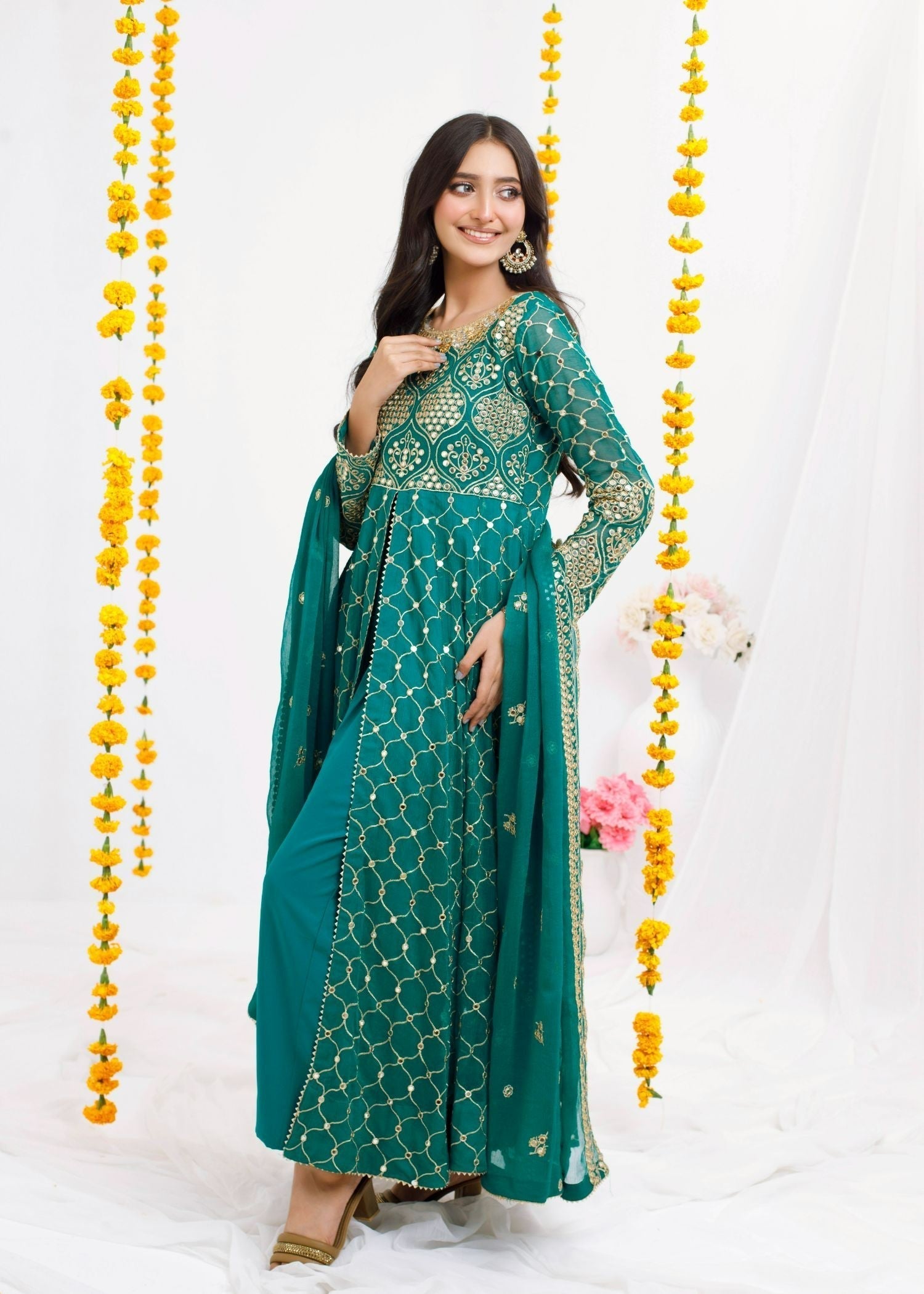 Ayesha Closet Sofia Emerald Green Women 3pcs