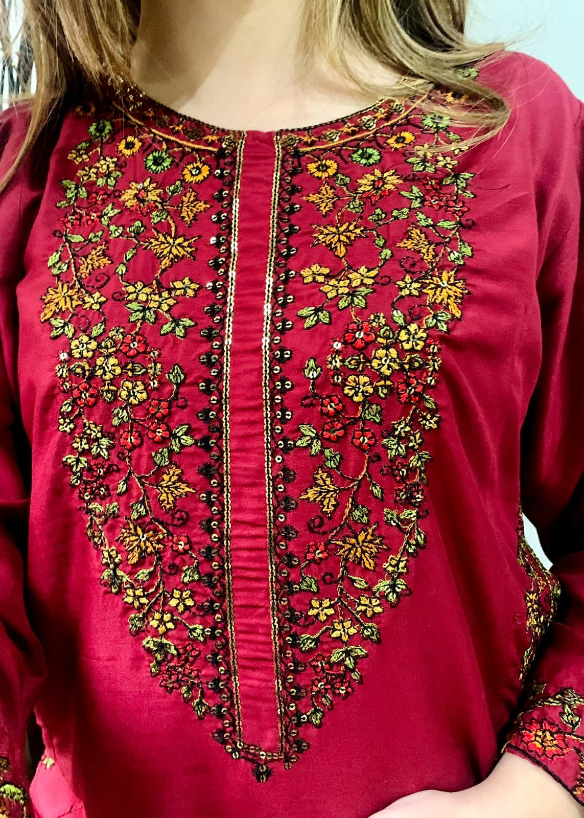 Gulposh Azure (Stitched ) Red Women 2pcs