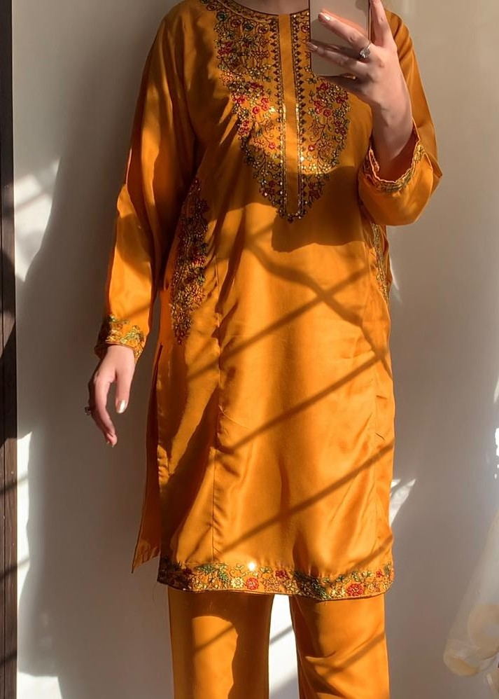 Gulposh Azure (Stitched ) MUSTARD Women 2pcs