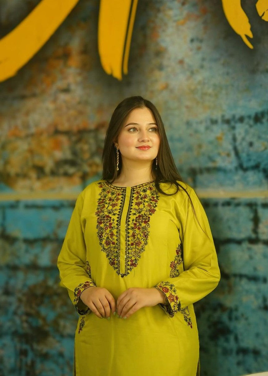 Gulposh Azure (Stitched ) Yellow Women 2pcs