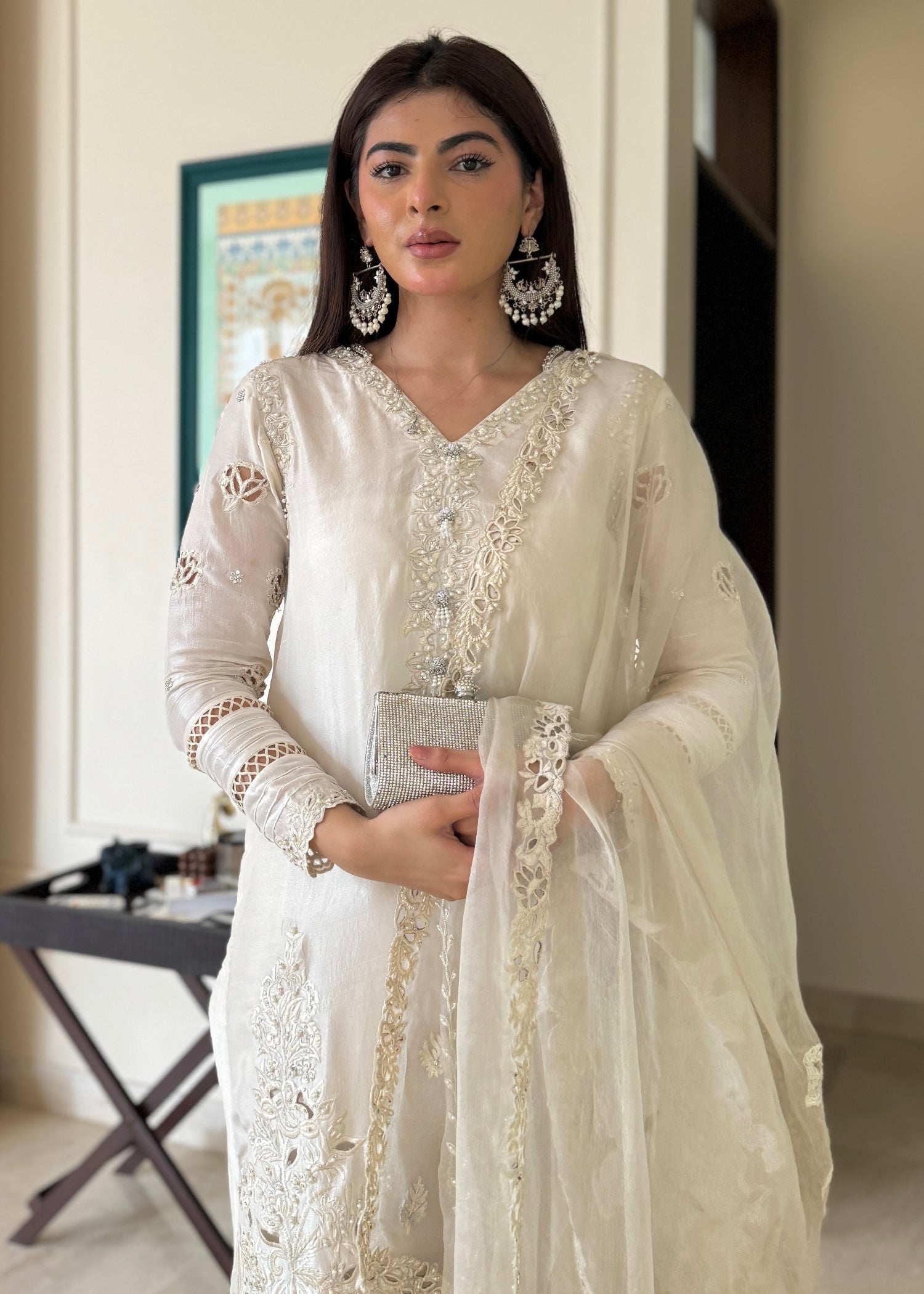 Muntaha By Shanzay Alizay White pearl Women 3pcs