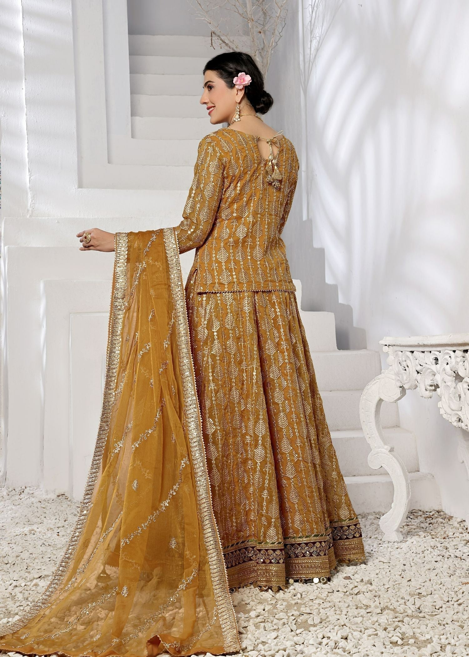 Ayesha Closet Naurattan Glittery Gold Women 3pcs