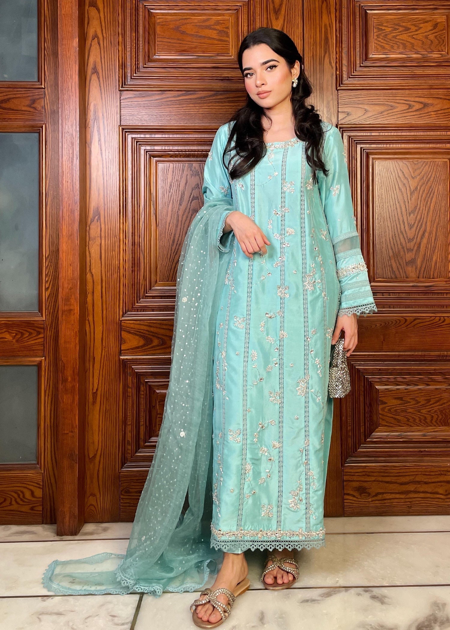 Muntaha By Shanzay Kyra Sky blue Women 3pcs
